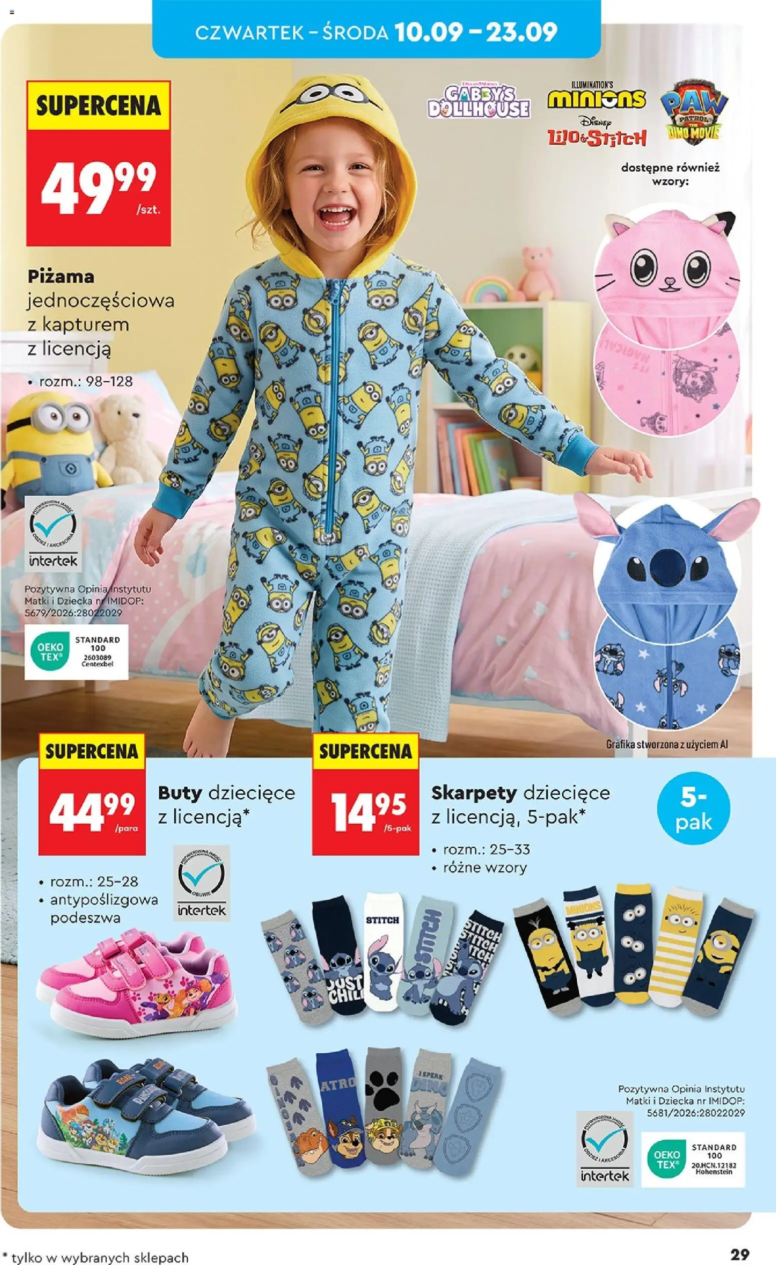 Biedronka gazetka - Hity i inspiracje od 05.09.2026 | Strona: 29 | Produkty: Skarpety, Piżama, Buty