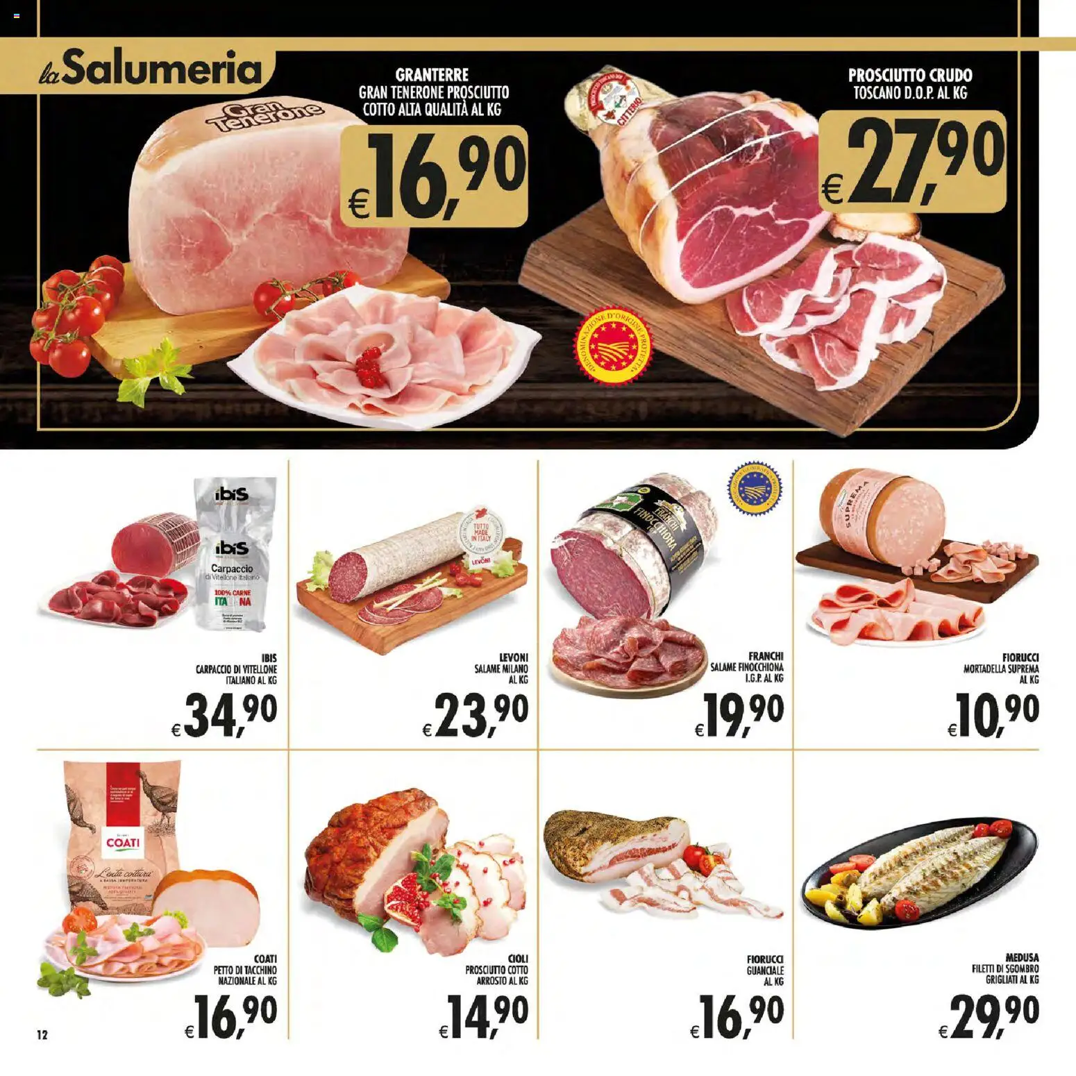 Volantino Decò del 01/09/2026 | Pagina: 12 | Prodotti: Salame, Mortadella, Petto di tacchino, Sgombro