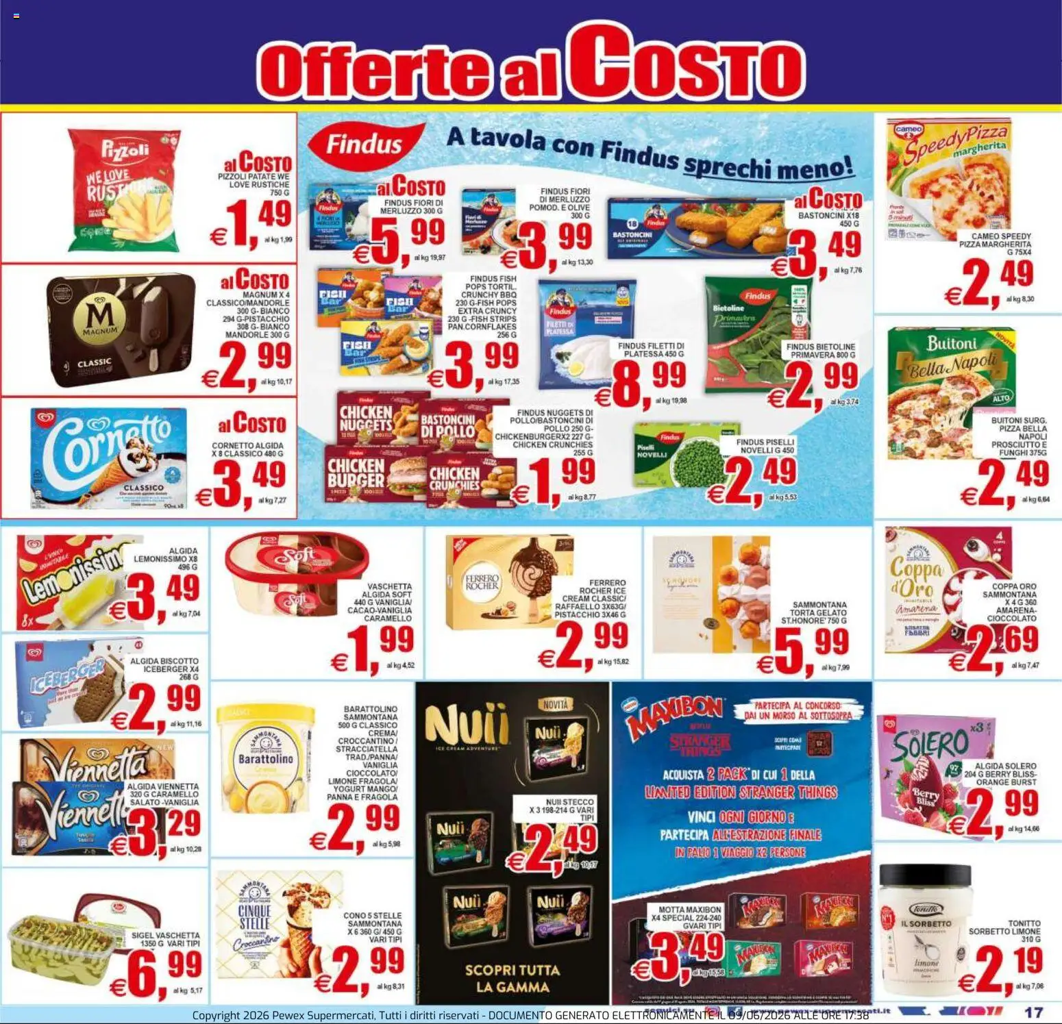 Volantino Pewex del 10.06.2026 | Pagina: 17 | Prodotti: Gelato, Olive, Mandorle, Torta