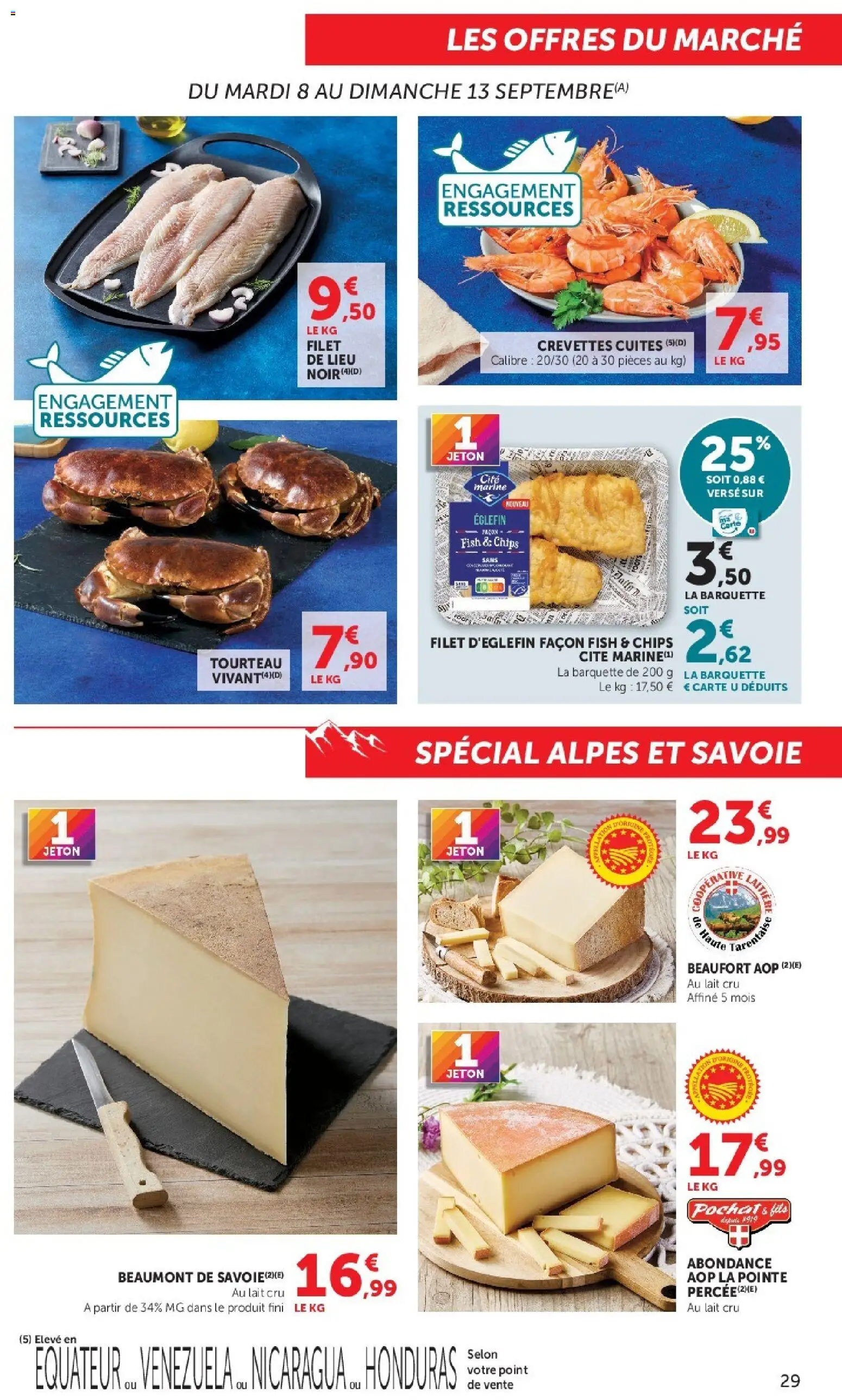 {H1} | Page: 29 | Produits: Beaufort aop, Crevettes, Lait, Chips