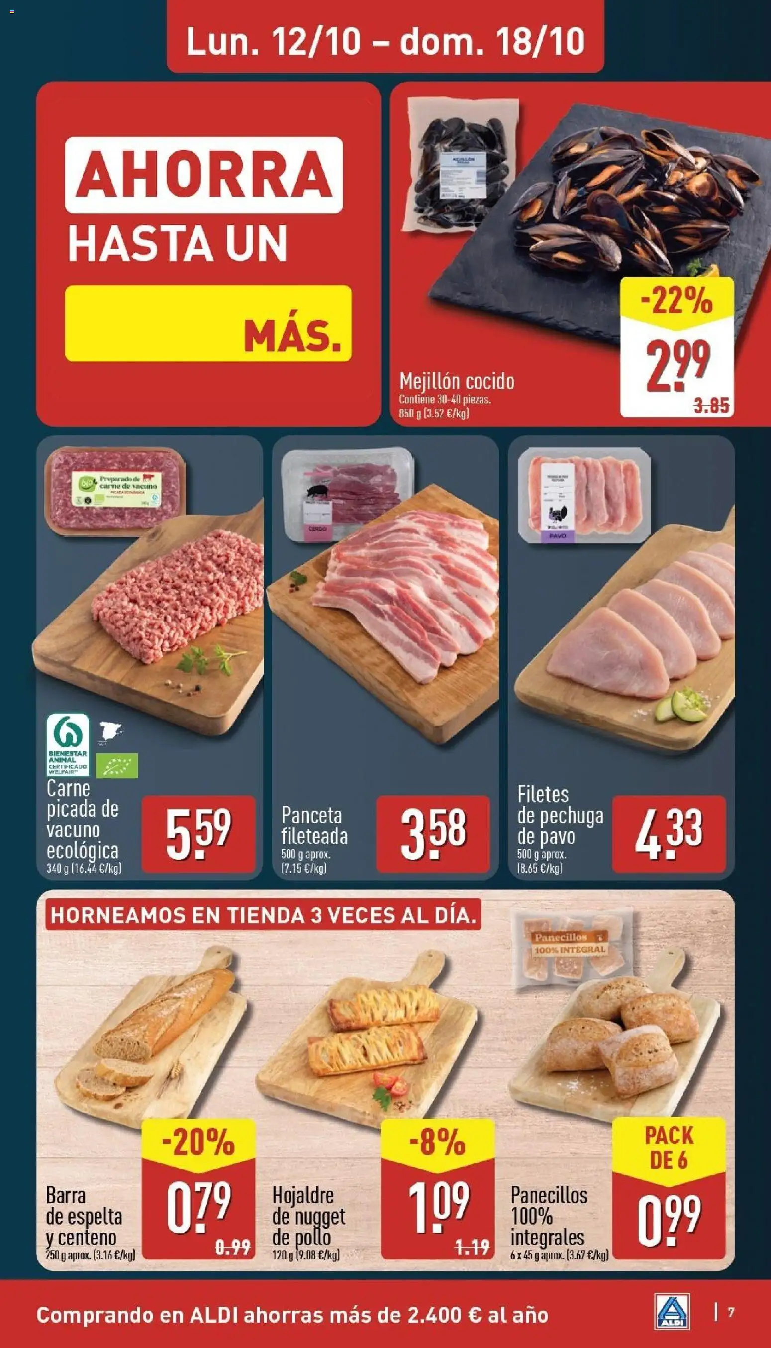 Aldi folleto Canarias │ válido desde el 12/10/2026 | Página: 7 | Productos: Filetes de pechuga, Panceta, Pollo, Nuggets