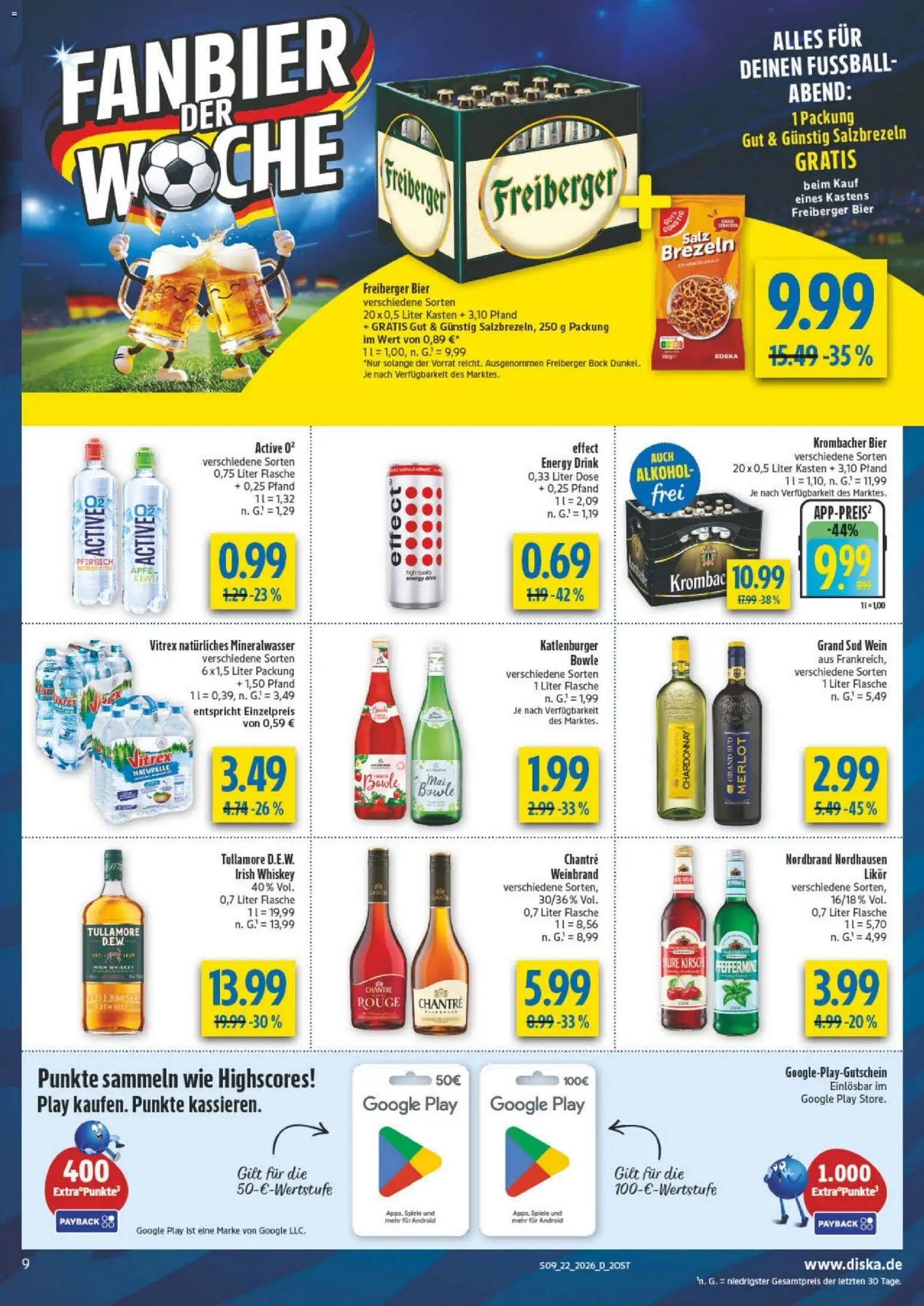 Diska Prospekt – gültig ab 26.05.2026 | Seite: 9 | Produkte: Merlot, Fußball, Grand sud, Krombacher