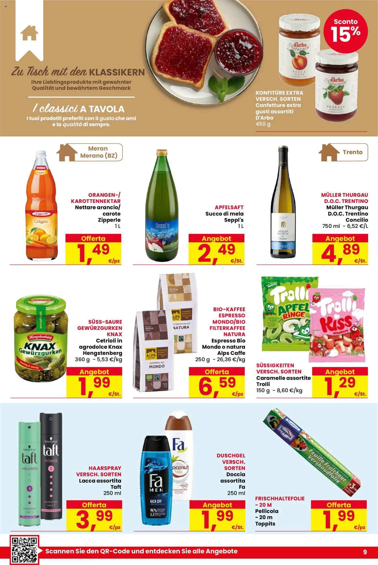 Volantino Despar del 09/07/2026 | Pagina: 9 | Prodotti: Caramelle, Fragole, Carote, Doccia