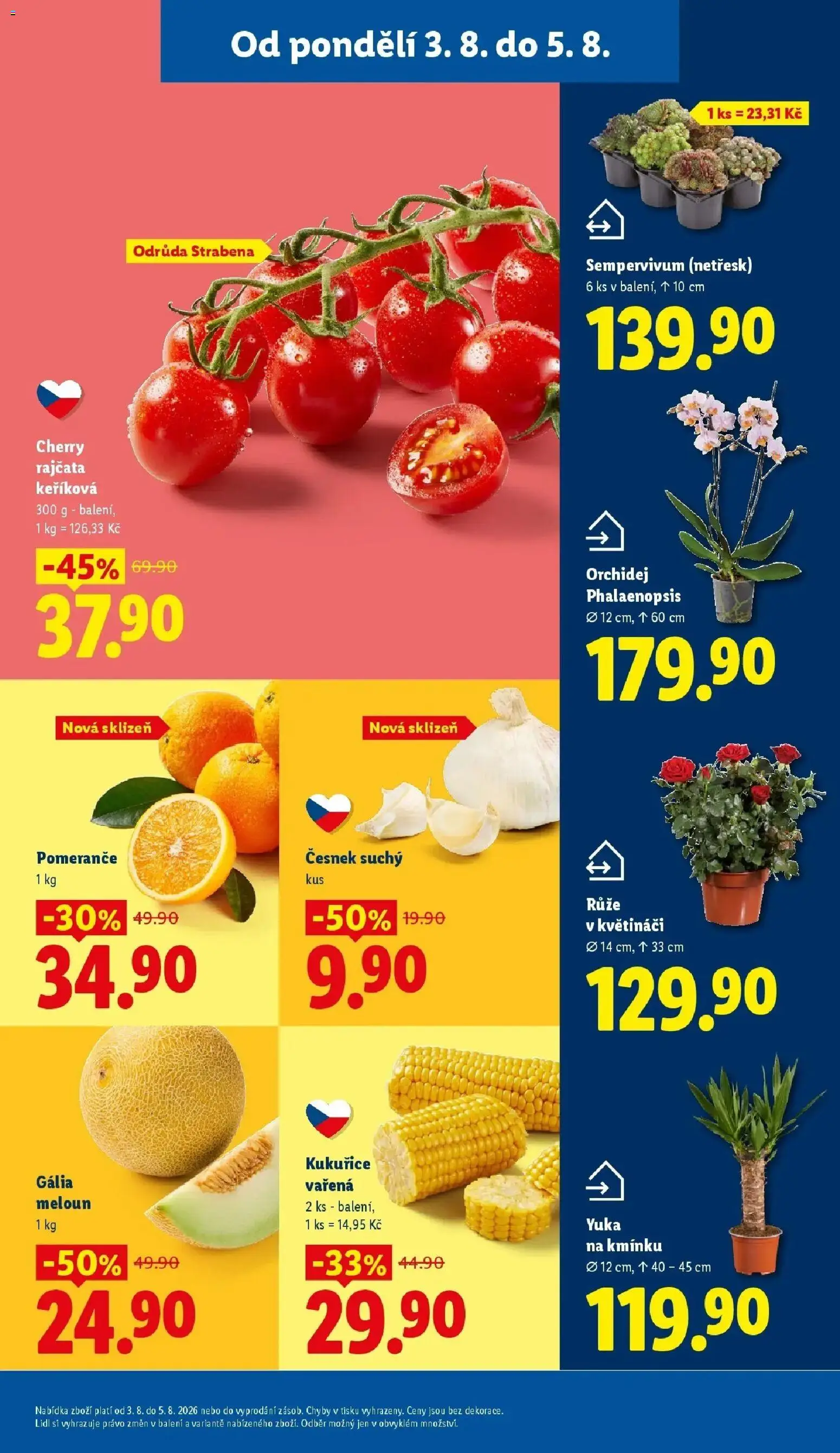 Lidl aktuální leták od 03.08.2026 | Strana: 13 | Produkty: Meloun, Pomeranče, Kukuřice, Česnek