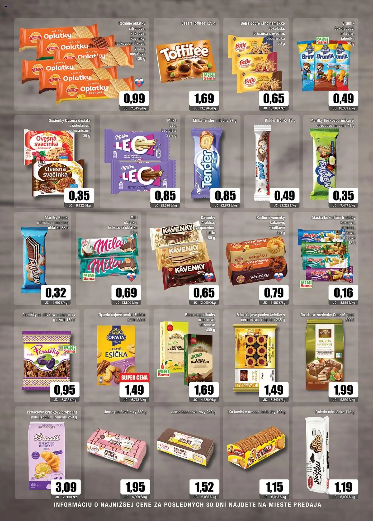 Nové Sama akcie – leták je platný od 23.10.2026 | Strana: 7 | Produkty: Croissant, Toffifee, Oblátky, Milka