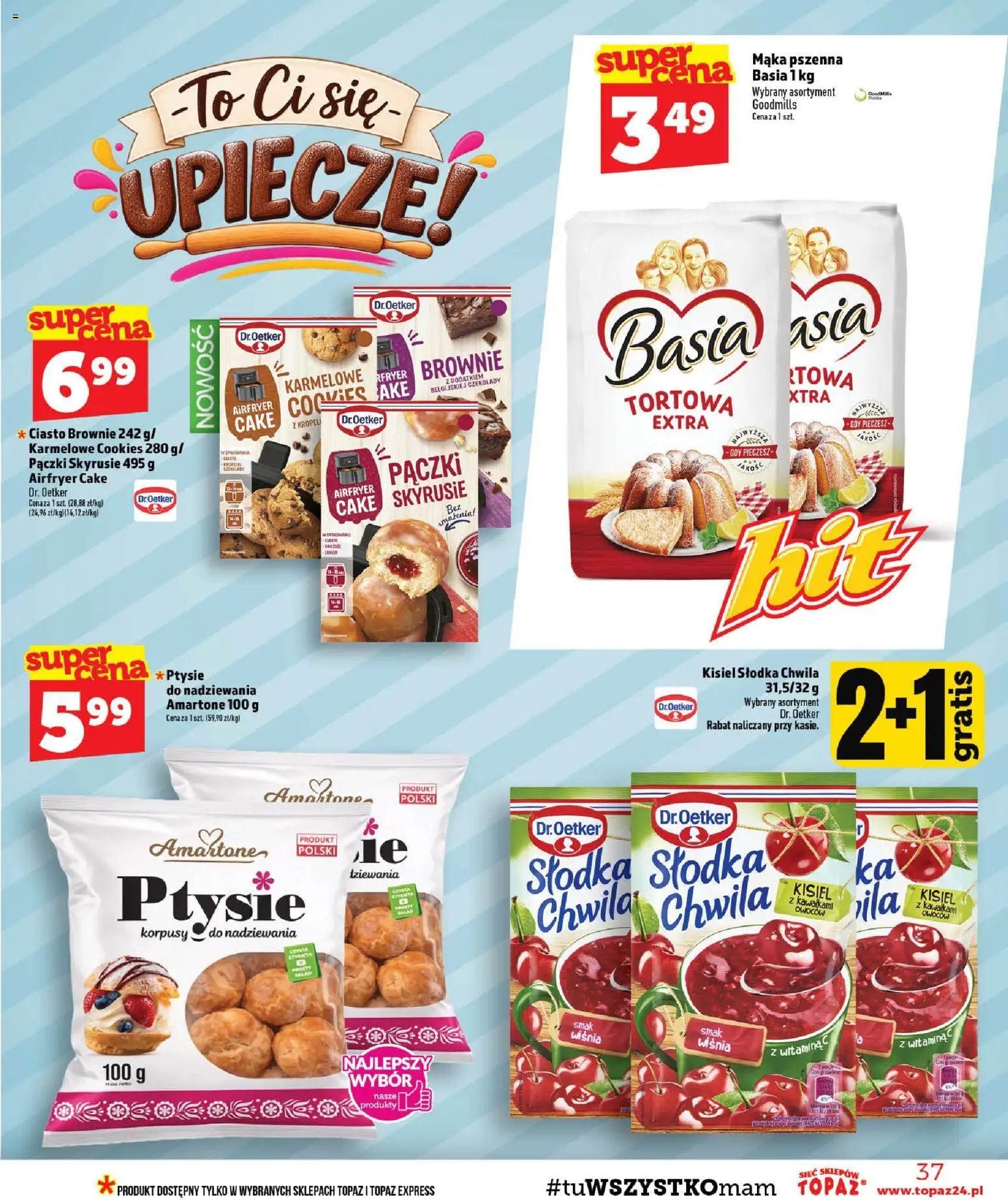 Topaz gazetka - MAZ od 10.09.2026 | Strona: 37 | Produkty: Czekolady, Ciasto, Pączki, Brownie