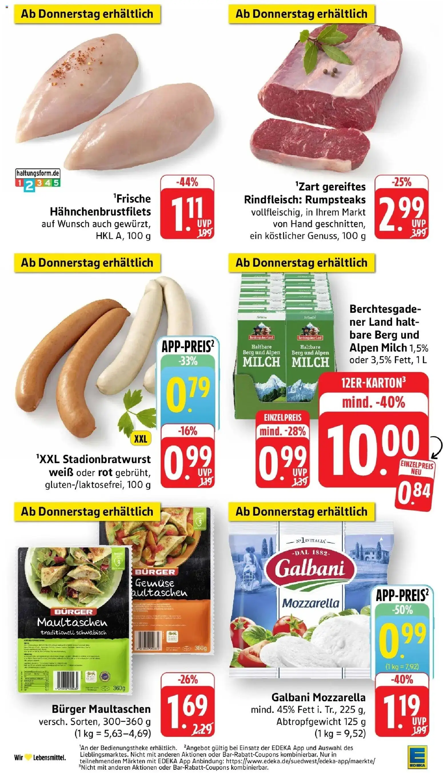 Edeka prospekt Heppenheim – gültig ab 13.07.2026 | Seite: 45 | Produkte: Milch, Milch 1,5%, Maultaschen, Rindfleisch
