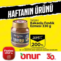 25 Ağustos 2026 tarihinden itibaren geçerli olan Onur Market kataloğu önizlemesi