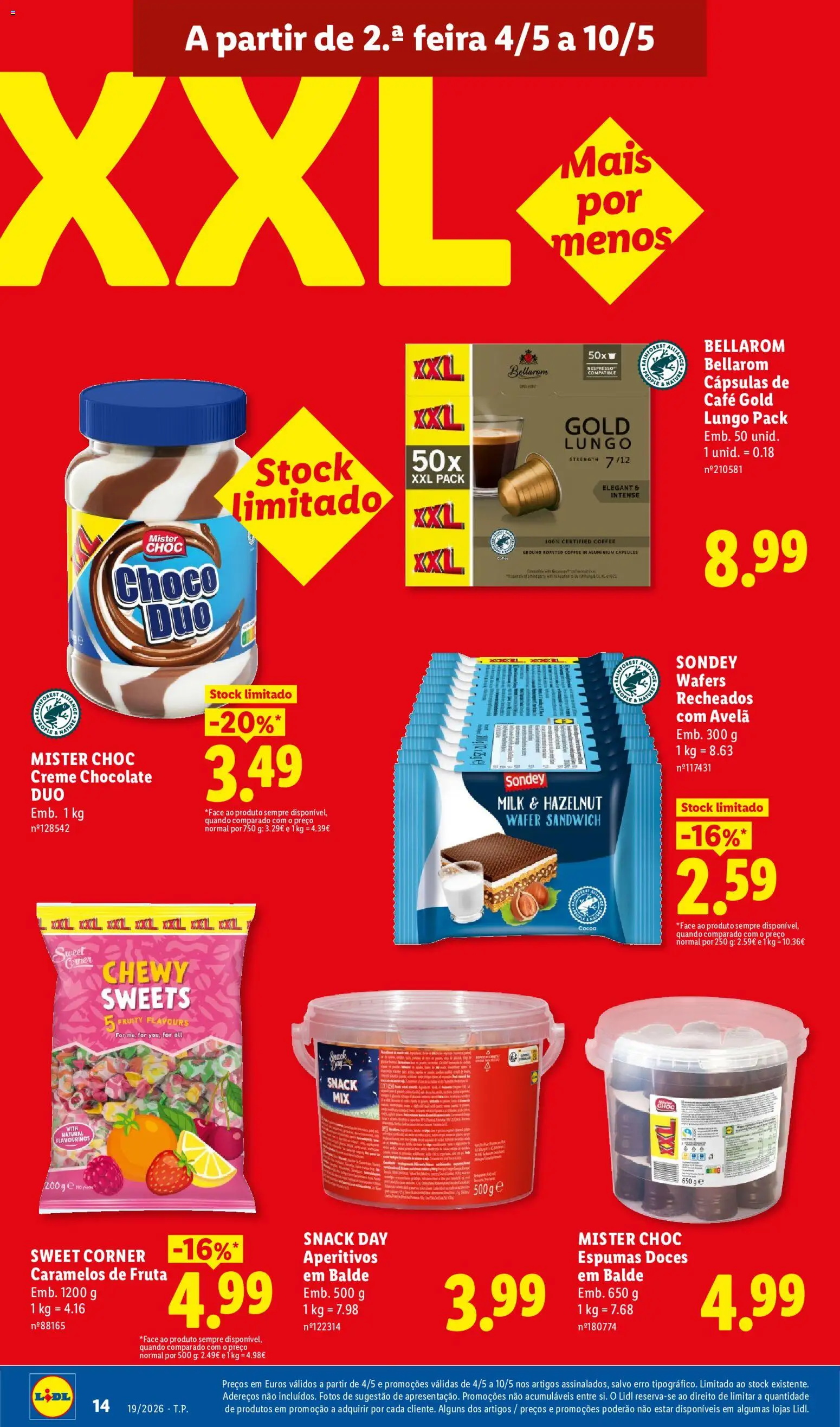 Lidl folheto │ válido de 04.05.2026 | Página: 14 | Produtos: Nespresso, Chocolate, Doces, Creme