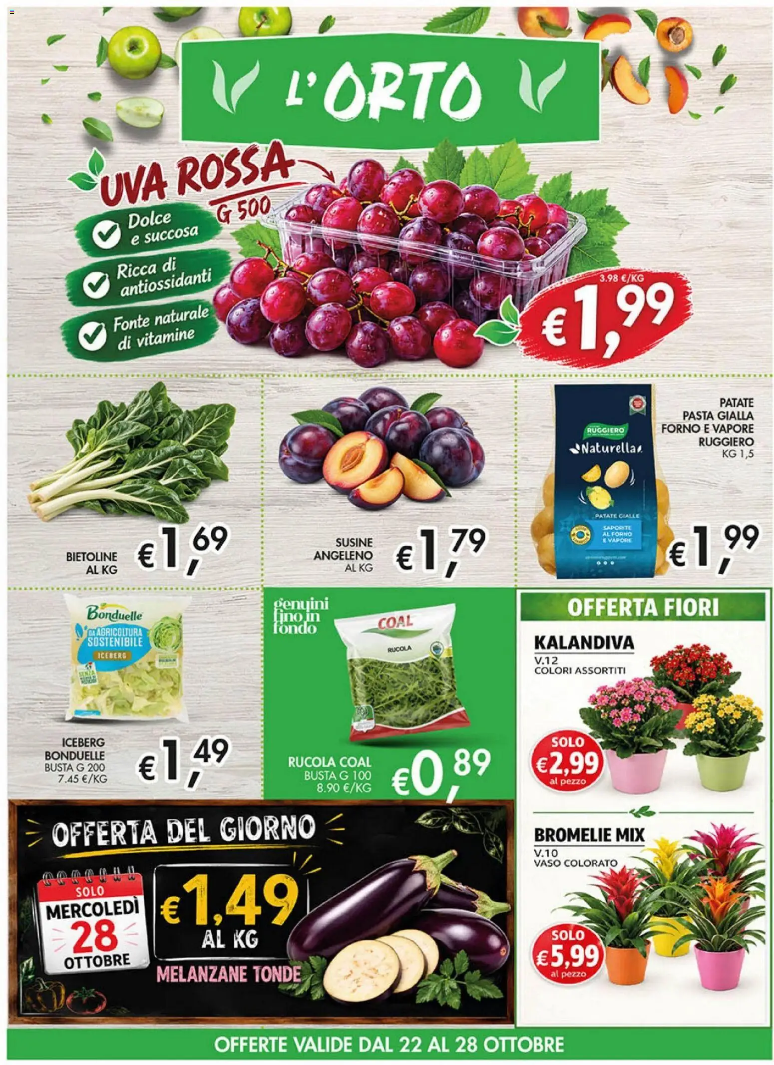 Volantino Coal del 22/10/2026 | Pagina: 4 | Prodotti: Rucola, Melanzane, Fiori, Vaso