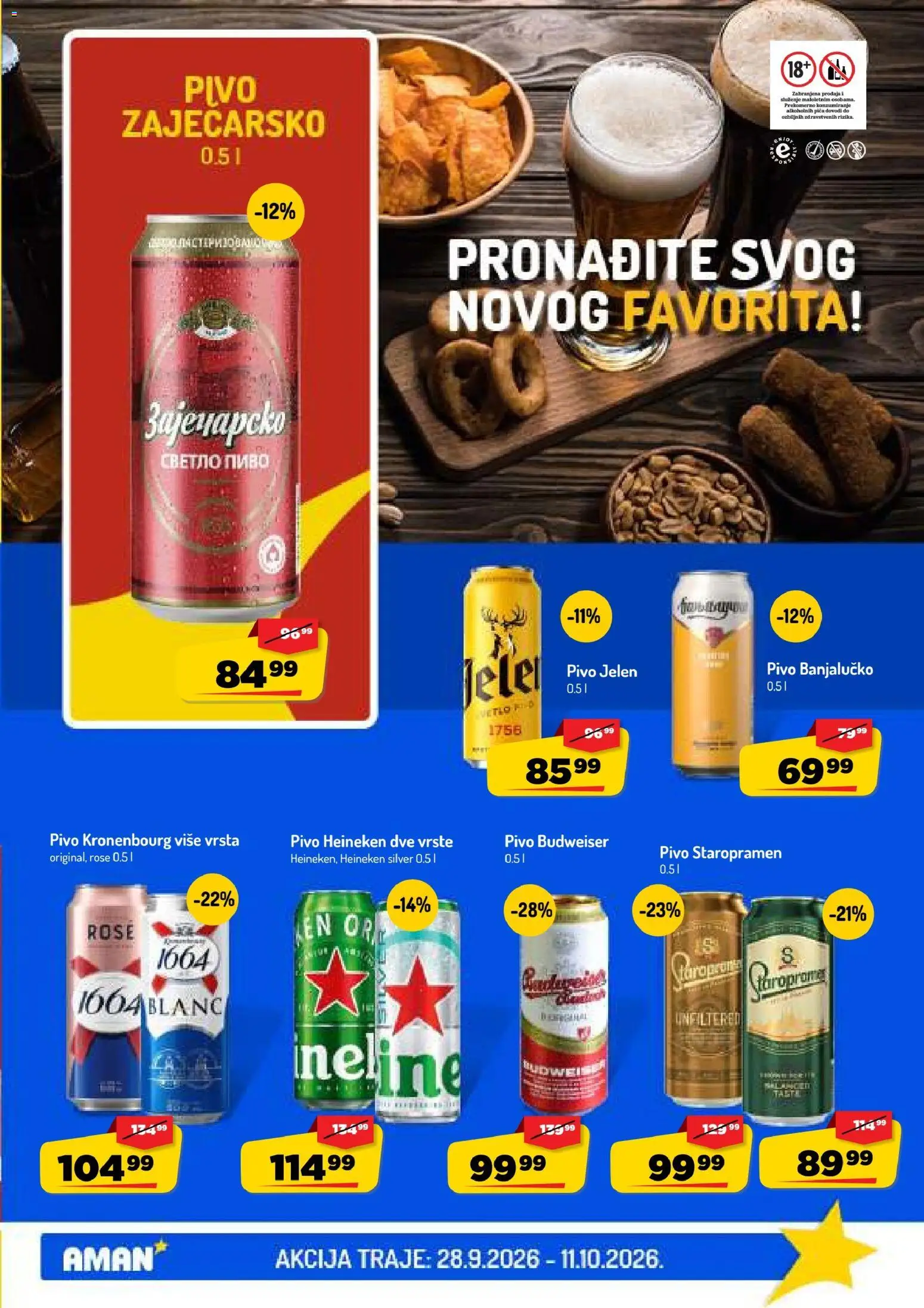 Aman katalog - važi od 28.09.2026 | Strana: 29 | Proizvode: Heineken, Budweiser, Zaječarsko pivo, Pica