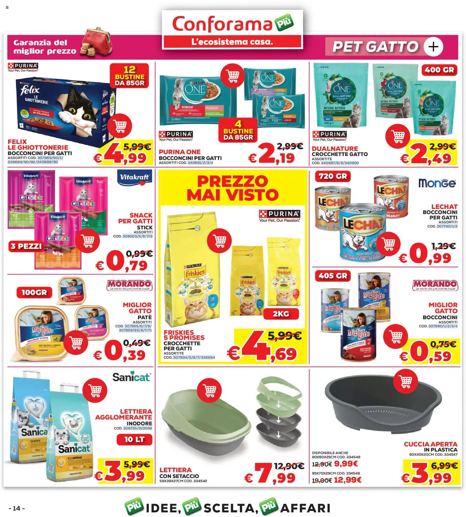 Volantino Conforama del 07.05.2026 | Pagina: 14 | Prodotti: Paté, Pollo, Manzo, Crocchette