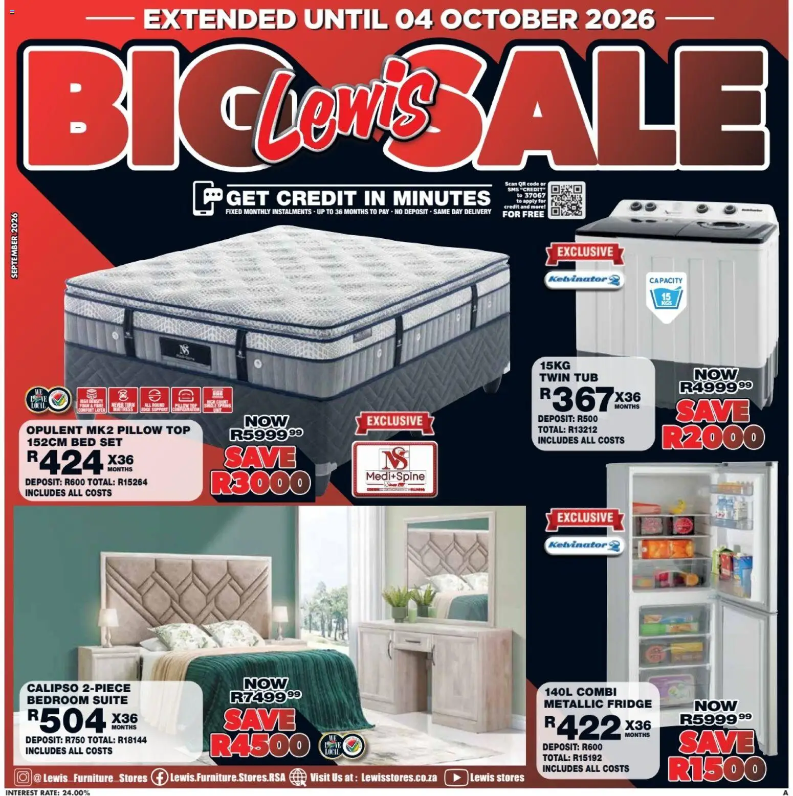 New Lewis Stores catalogue – valid from 28/09/2026 | Page: 1 | Products: Bed, Pillow, Fridge, Foam