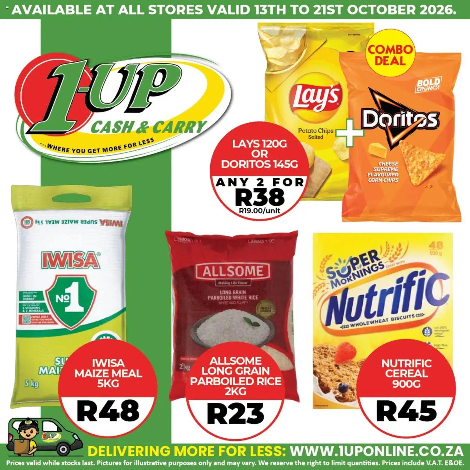 New 1UP Cash & Carry catalogue – valid from 13/10/2026 | Page: 3 | Products: Corn, Cheese, Rice, Chips