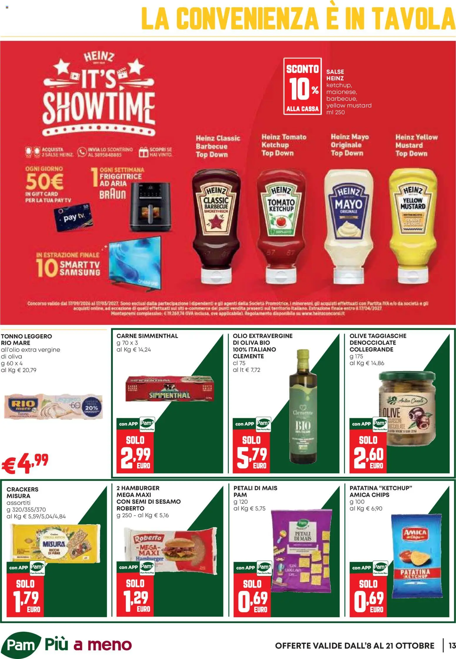 Volantino PAM del 08/10/2026 | Pagina: 13 | Prodotti: Olio extravergine di oliva, TV, Salse, Friggitrice
