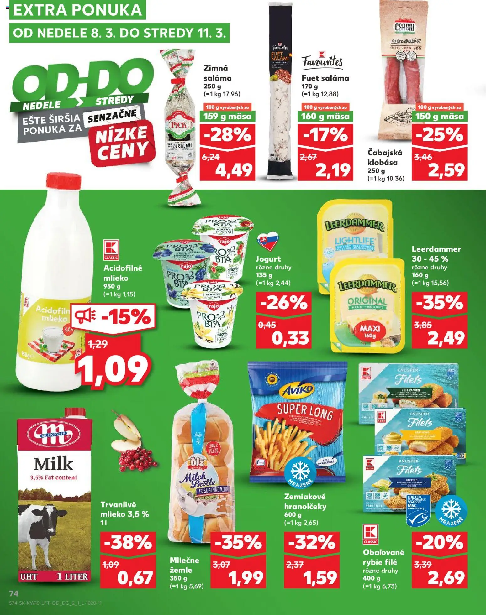 Kaufland SK akciós ujság - amely érvényes a következő dátumtól: 2026.03.05. | Oldal: 74 | Termékek: Seafood, Pick, Szárazkolbász, Filé