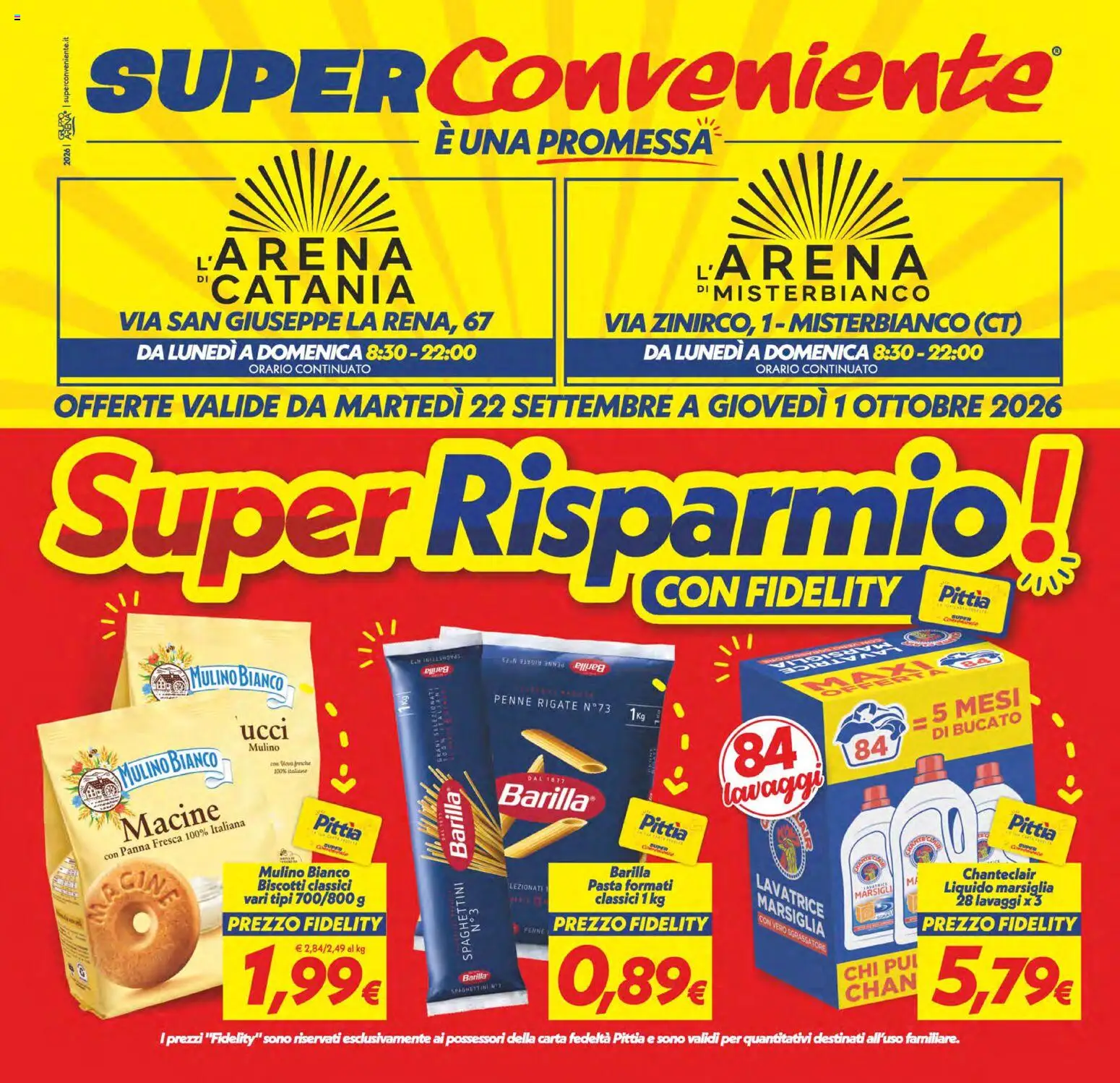 Volantino SuperConveniente del 22/09/2026 | Pagina: 1 | Prodotti: Panna, Biscotti, Sgrassatore, Lavatrice