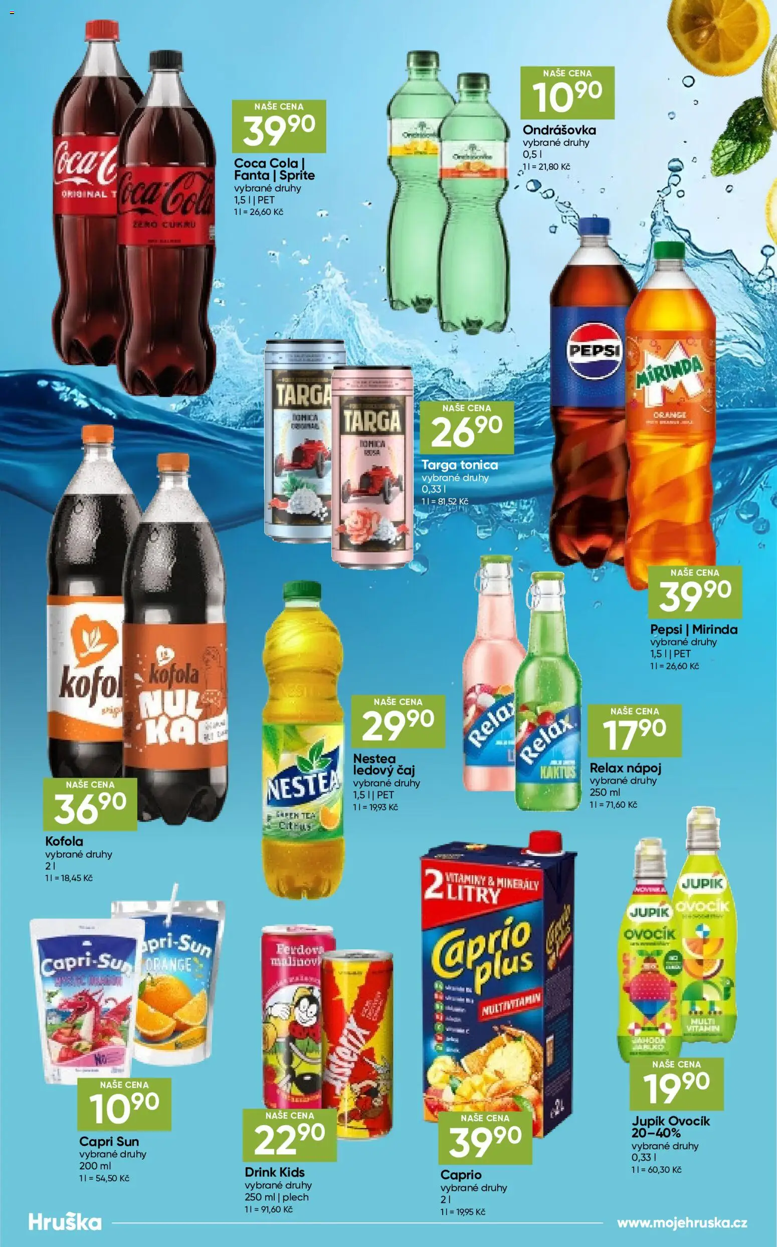Hruška katalog od 04.08.2026 | Strana: 8 | Produkty: Čaj, Pepsi, Coca cola, Kofola