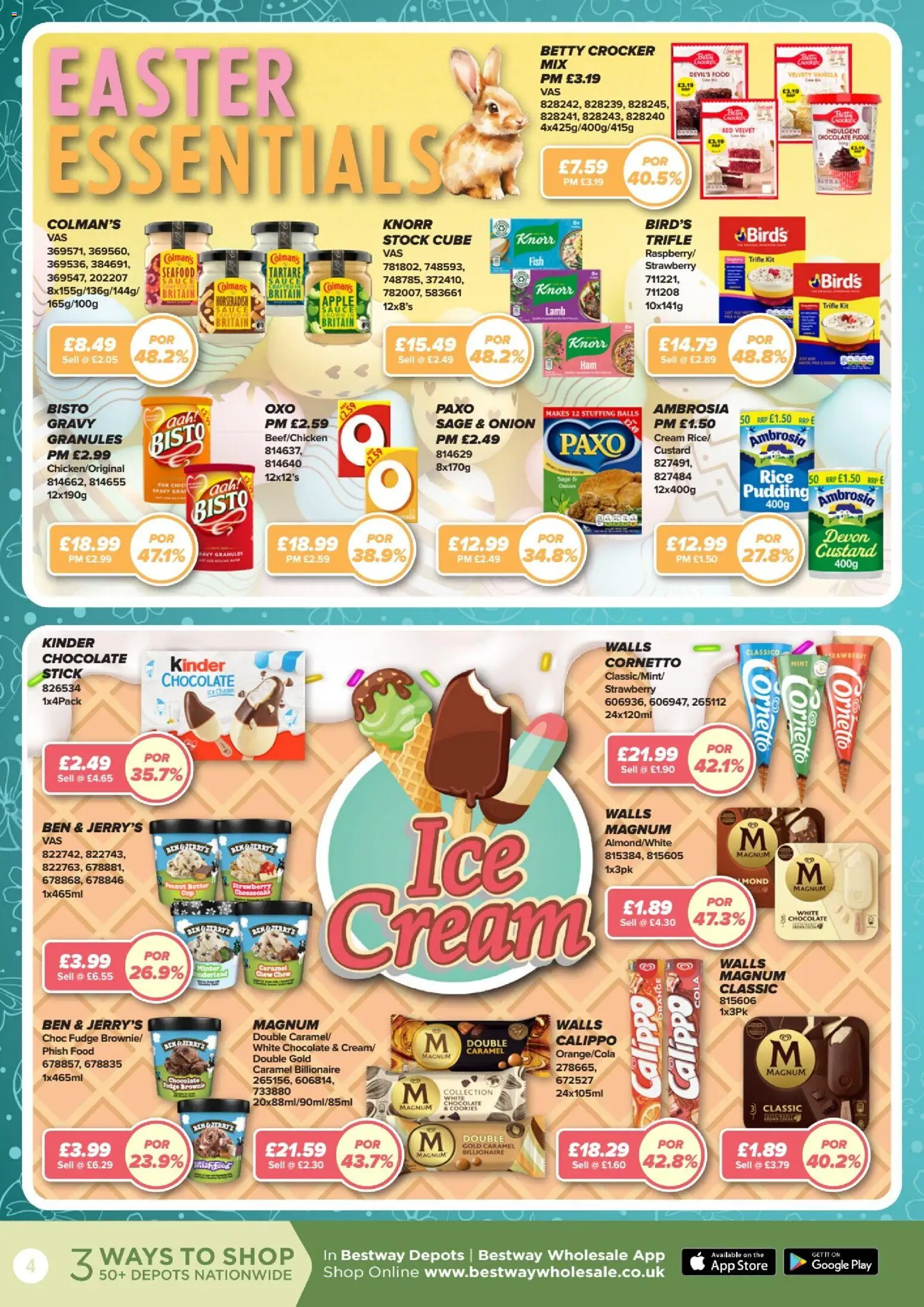 {H1} | Page: 4 | Products: Sauce, Chocolate, Mint, Luges