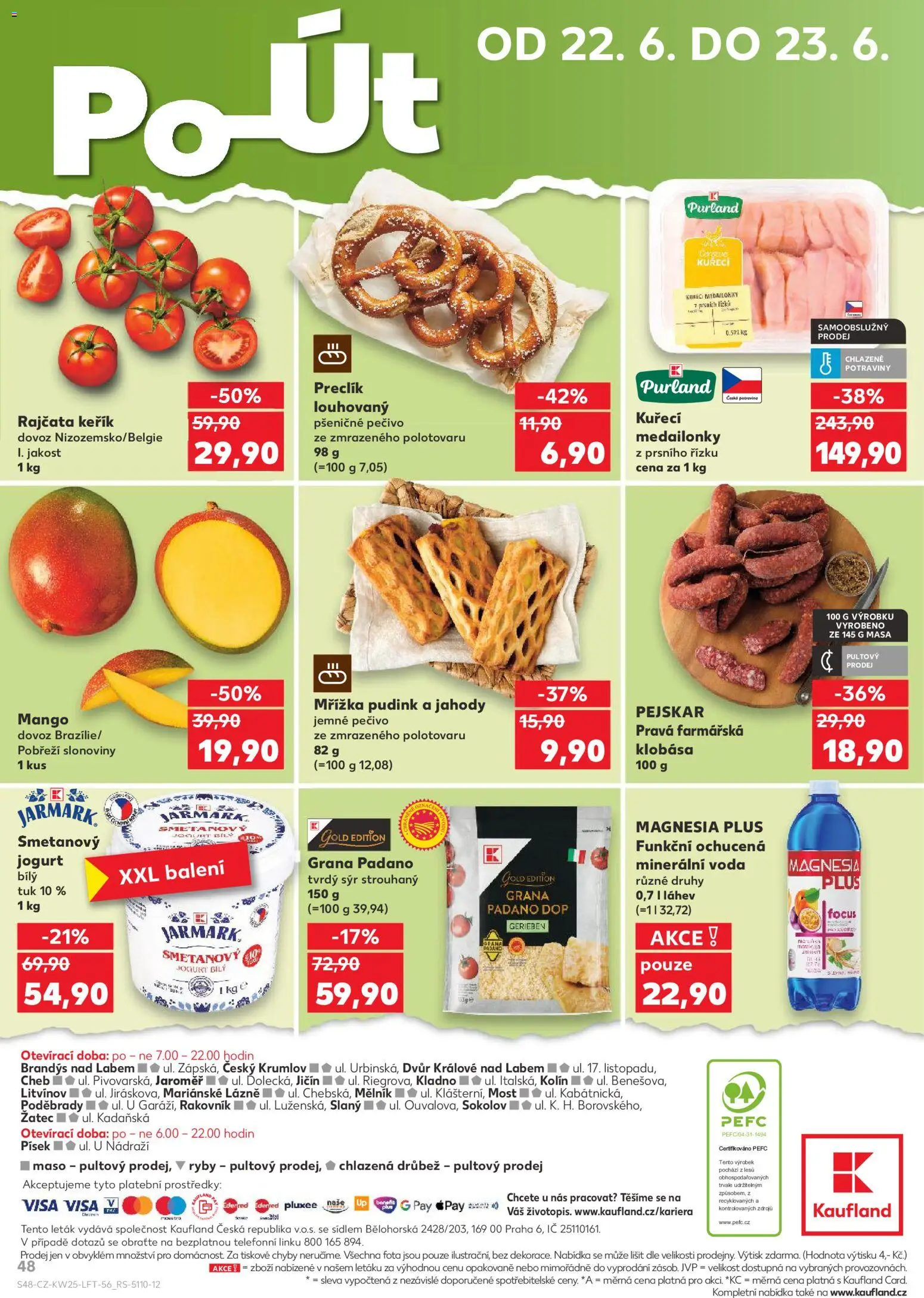 Kaufland leták - Kolín od 17.06.2026 | Strana: 48 | Produkty: Magnesia, Minerální voda, Láhev, Grana Padano