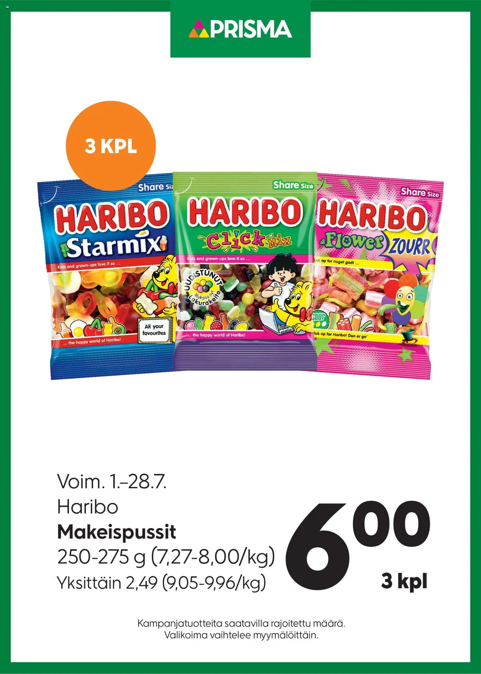 Prisma tarjoukset Haribo – voimassa 01/07/2026 alkaen | Sivu: 1