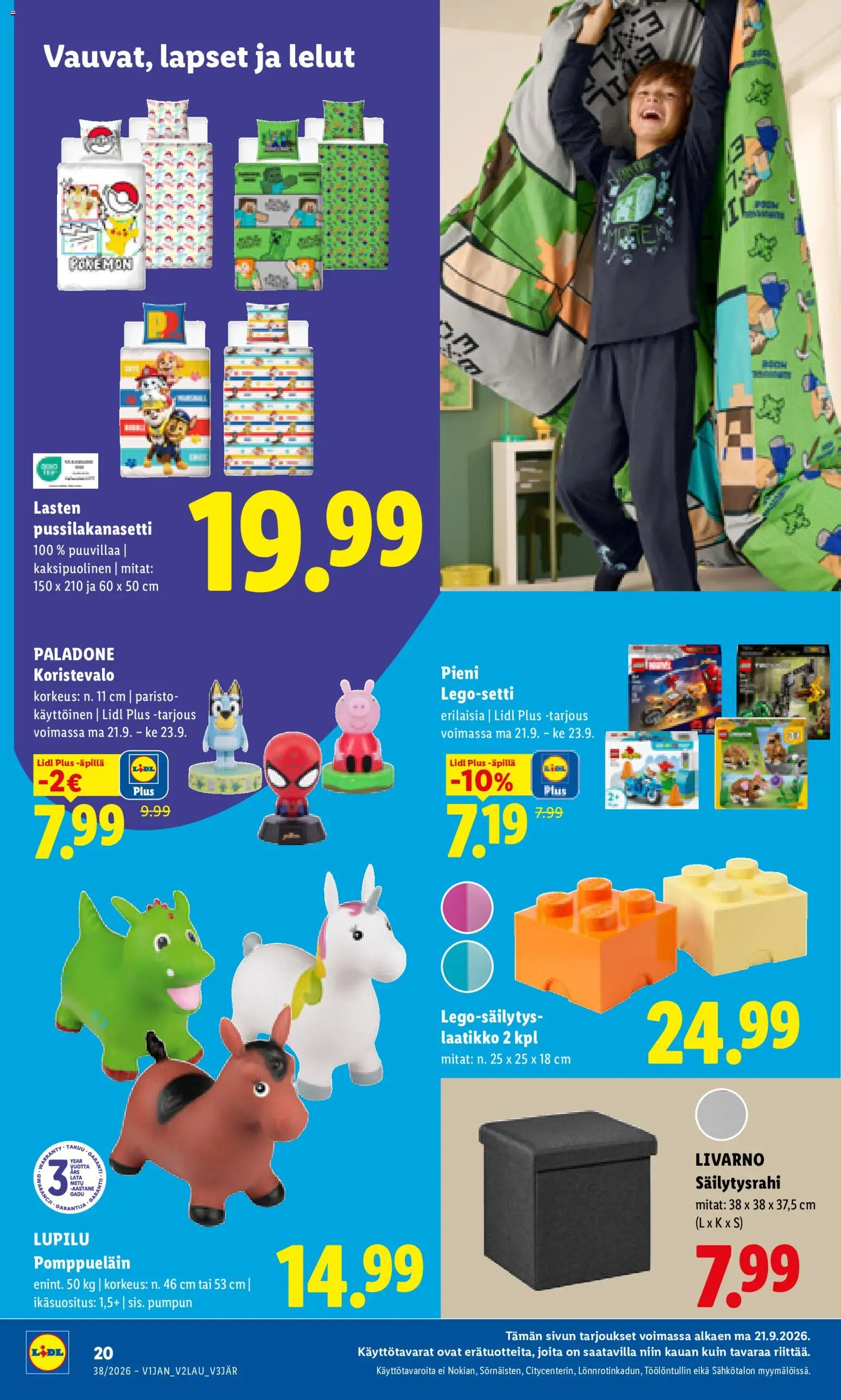 Lidl tarjoukset - Tampere – voimassa 21/09/2026 alkaen | Sivu: 10 | Tuotteet: Pussilakanasetti, Laatikko