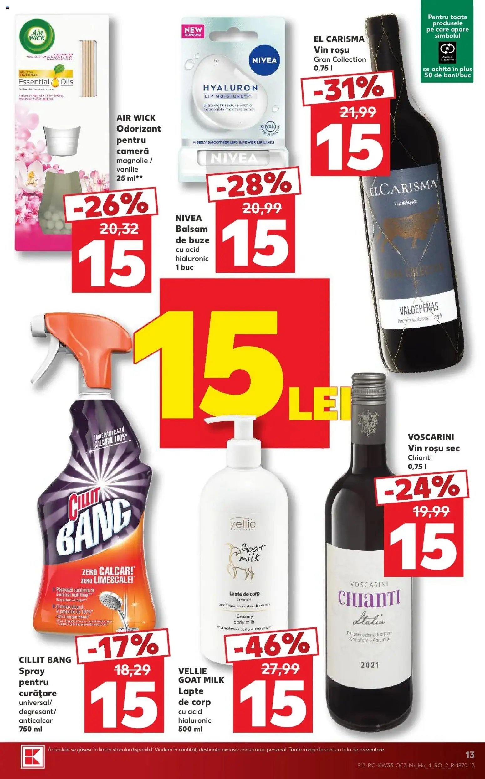 Kaufland Vaslui 12.08.2026 - Revista si Oferta | Pagină: 13 | Produse: Balsam, Lapte, Vin, Plus