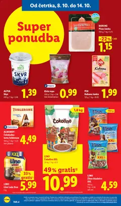 Lidl katalog akcije – veljaven od 08.10.2026 | Stran: 8 | Izdelki: Torta, Skyr, Čokolino, Sunka