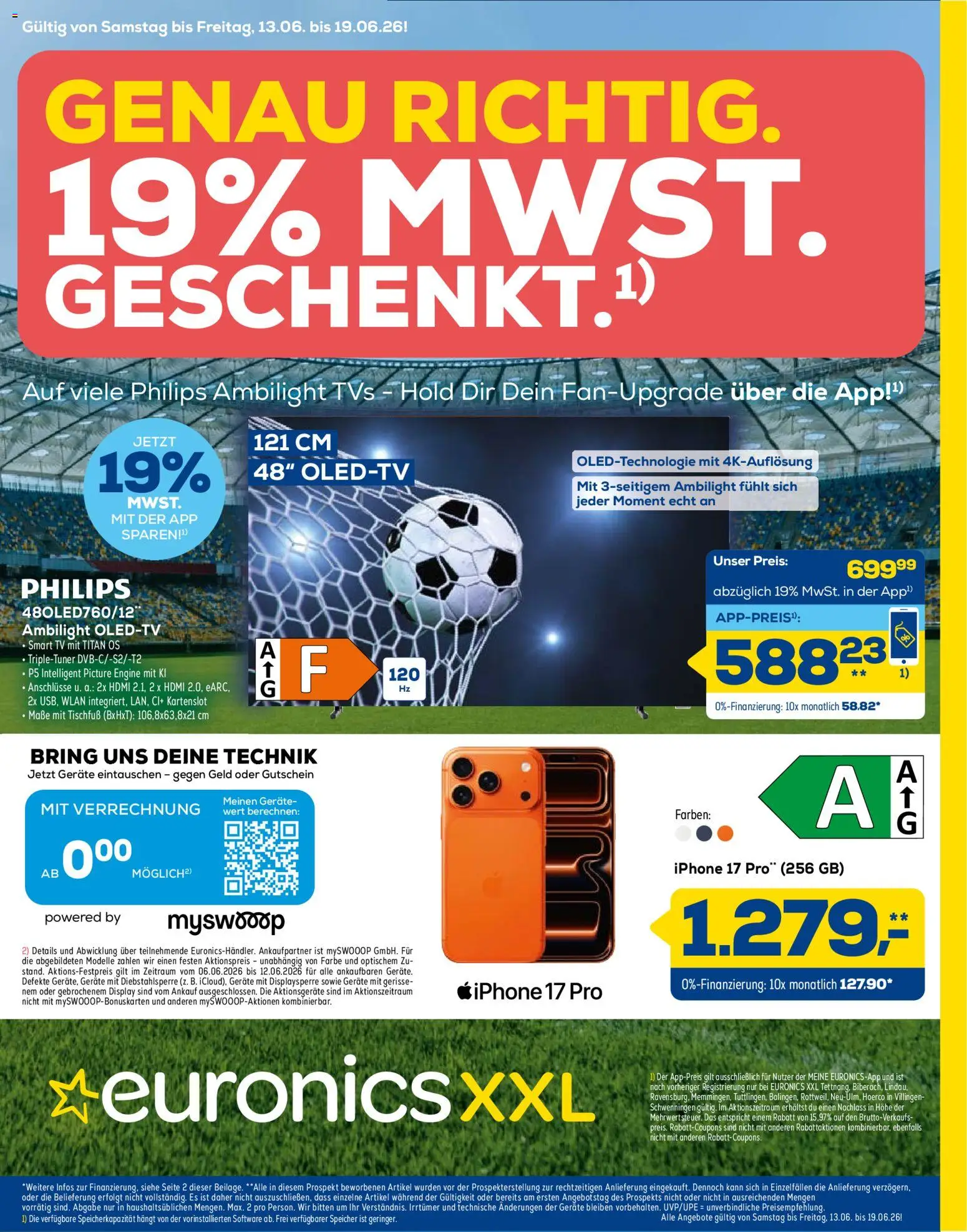 Euronics  Aktueller Prospekt – gültig ab 13.06.2026 | Seite: 1 | Produkte: Philips, Smart TV, Iphone, TV