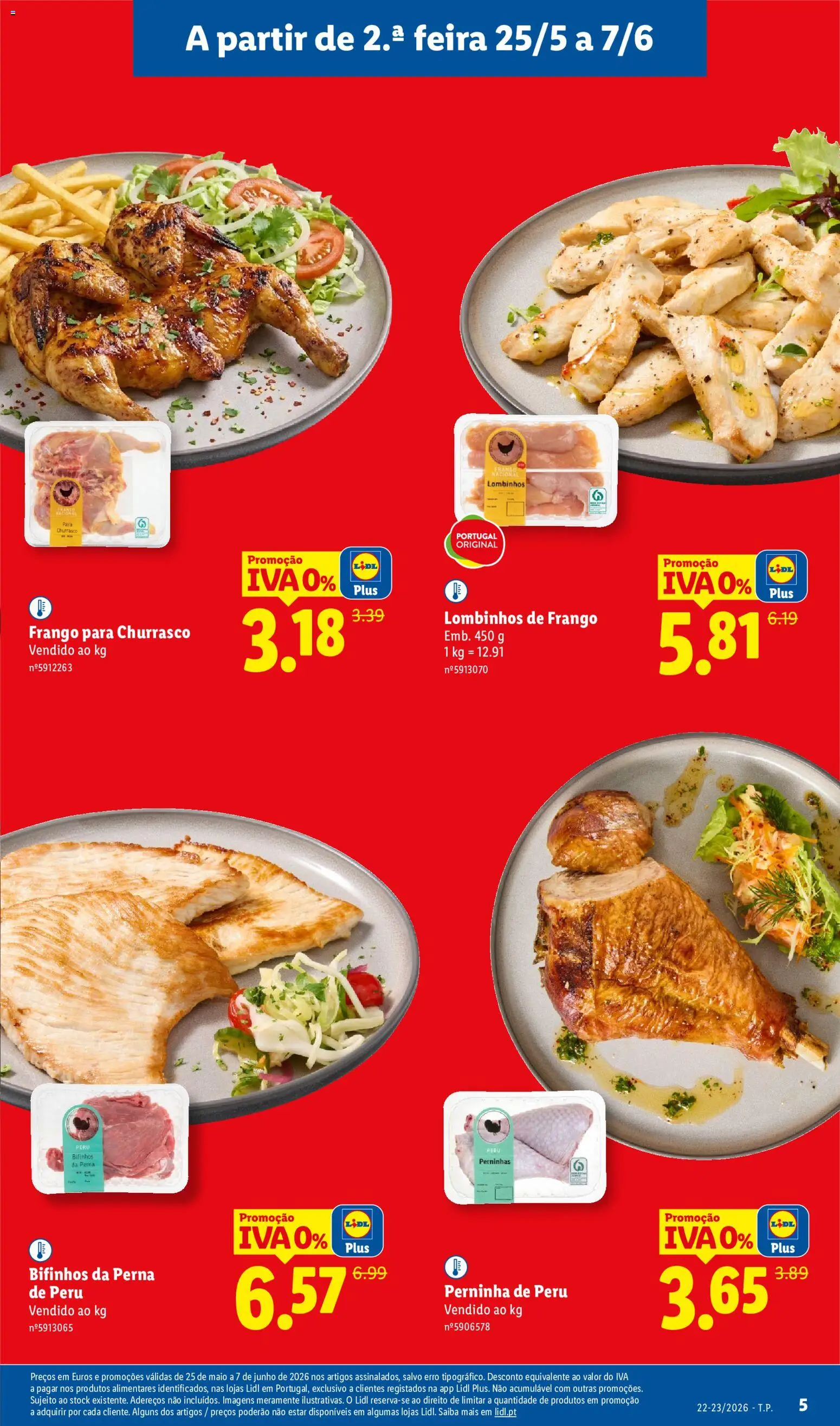 Lidl Folheto Especial Iva 0% │ válido de 25.05.2026 | Página: 5 | Produtos: Frango, Peru