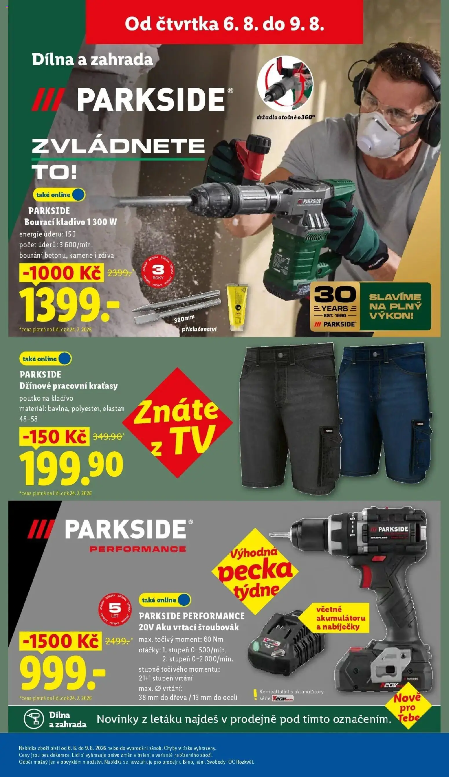 Lidl aktuální leták - Spotřební zboží od 03.08.2026 | Strana: 17 | Produkty: Parkside, Zahrada, Šroubovák, Bourací kladivo