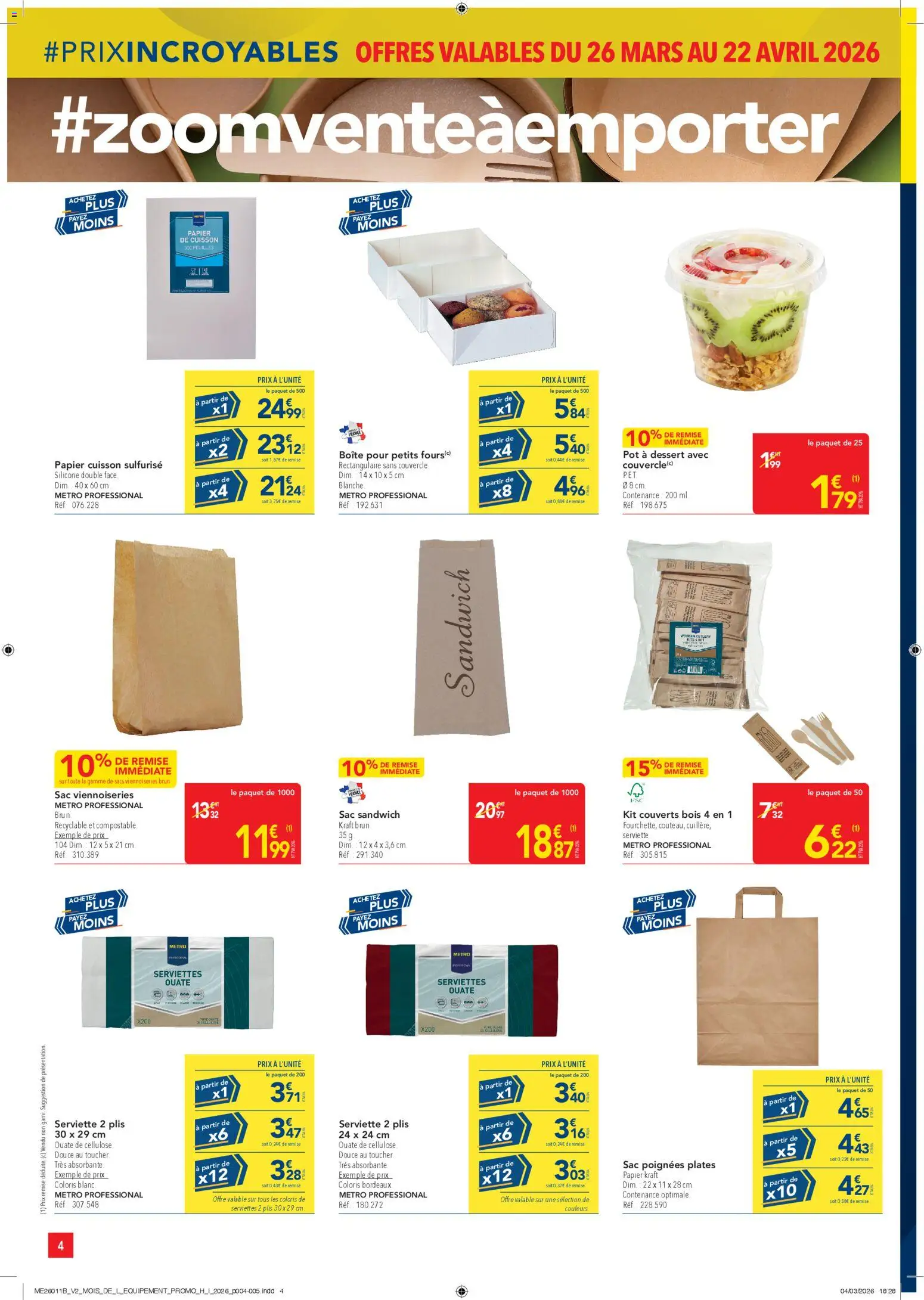 {H1} | Page: 4 | Produits: Sac, Poignées, Papier de cuisson, Viennoiseries