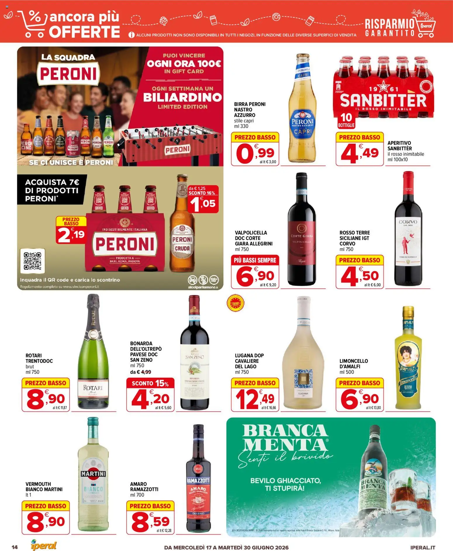 Volantino Iperal del 17.06.2026 | Pagina: 14 | Prodotti: Birra, Limoncello, Amaro, Aperitivo
