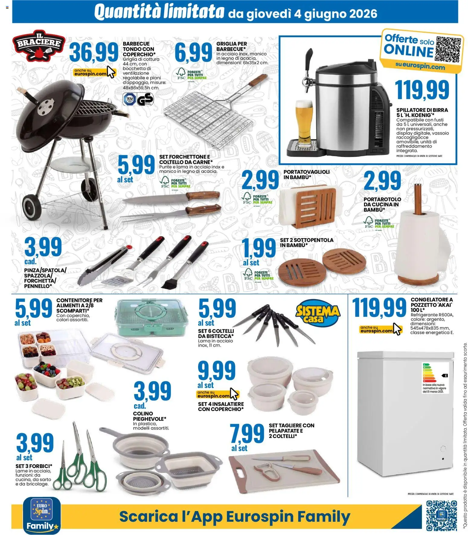 Volantino Eurospin del 04.06.2026 | Pagina: 12 | Prodotti: Barbecue, Tagliere, Contenitore, Griglia