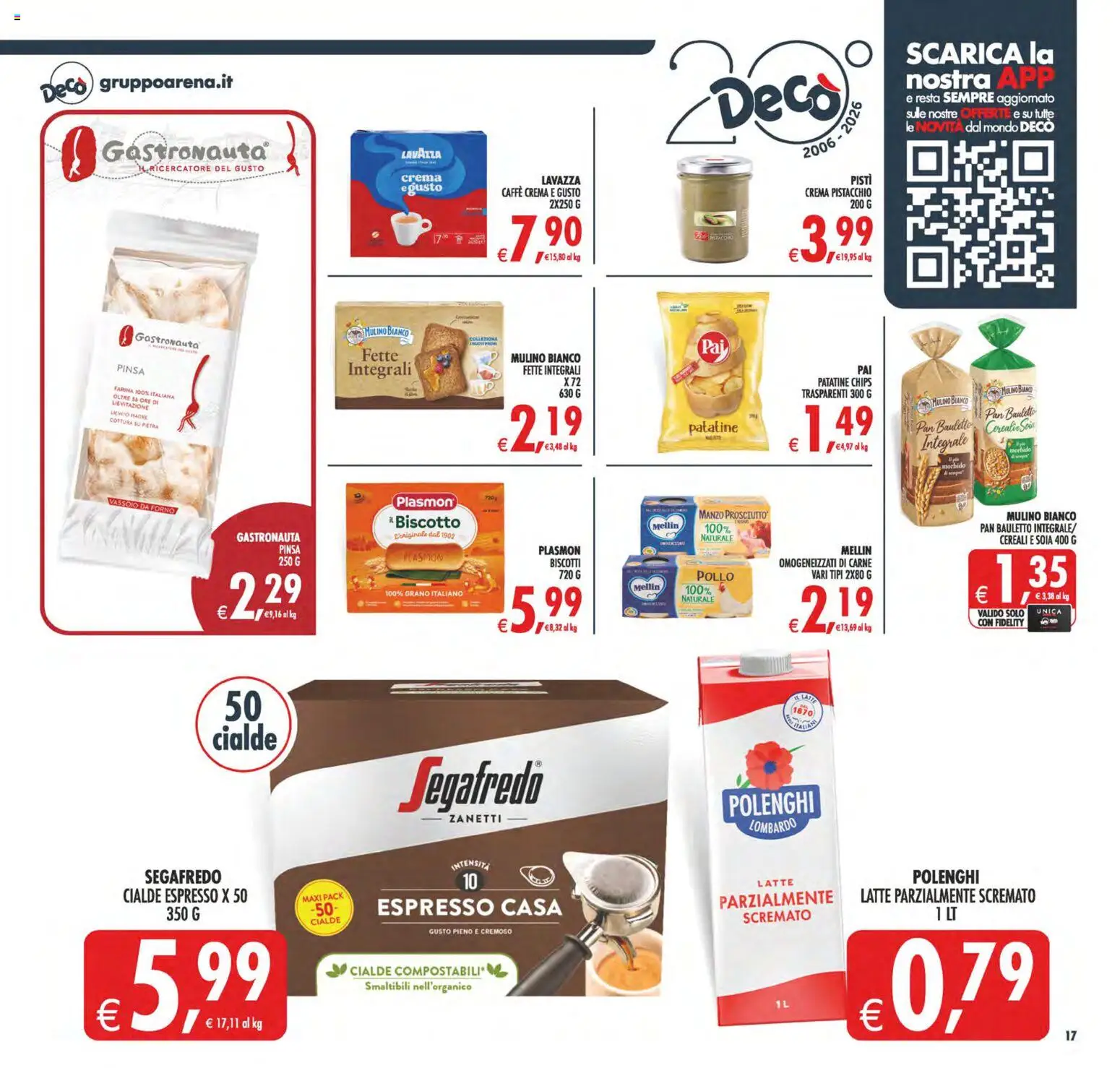 Volantino Decò del 28.04.2026 | Pagina: 21 | Prodotti: Crema, Patatine, Latte parzialmente scremato, Lavazza