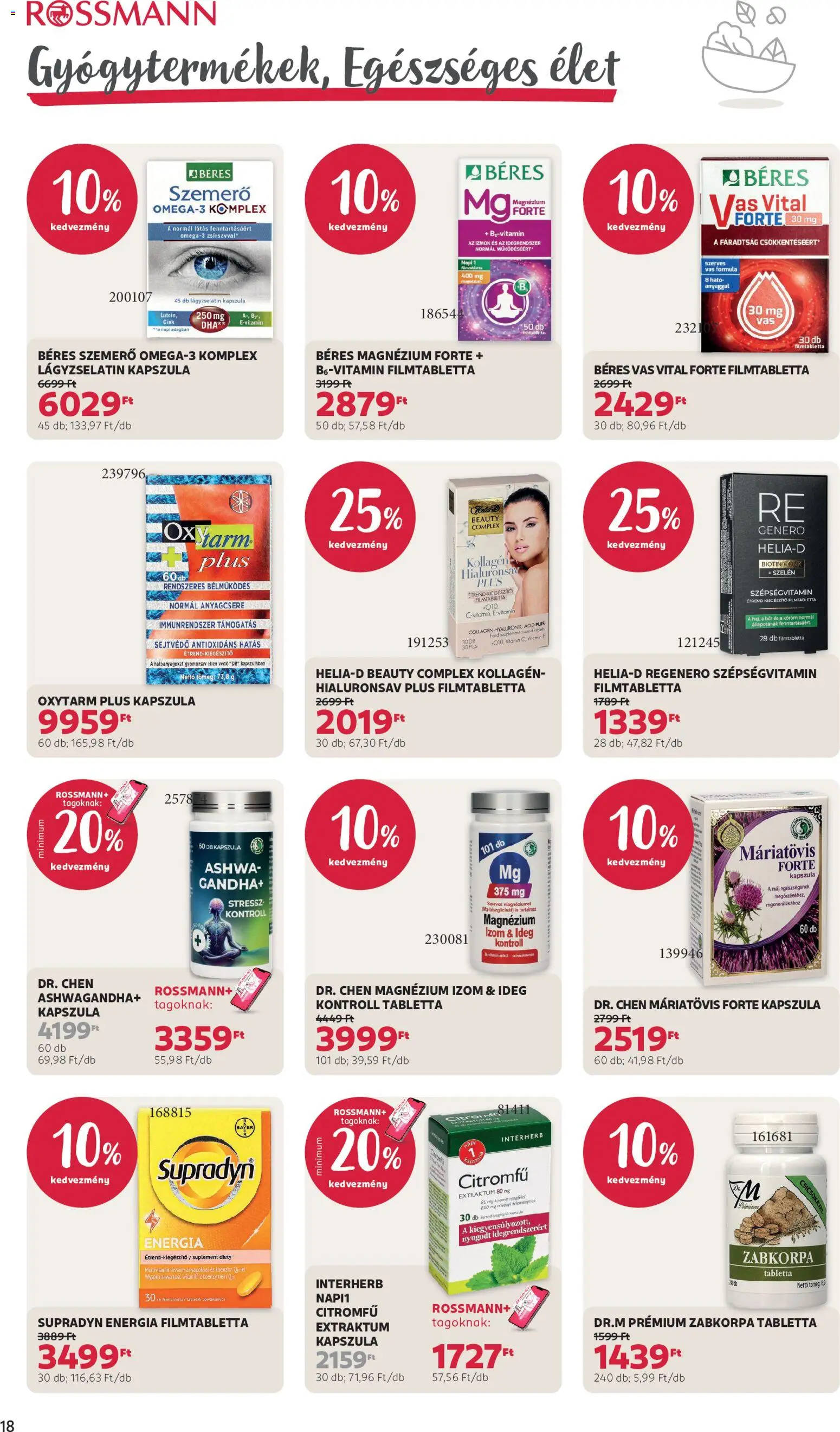 Rossmann akciós ujság - amely érvényes a következő dátumtól: 15.06.2026 | Oldal: 20 | Termékek: Zabkorpa, Kollagén, Bor, Multivitamin