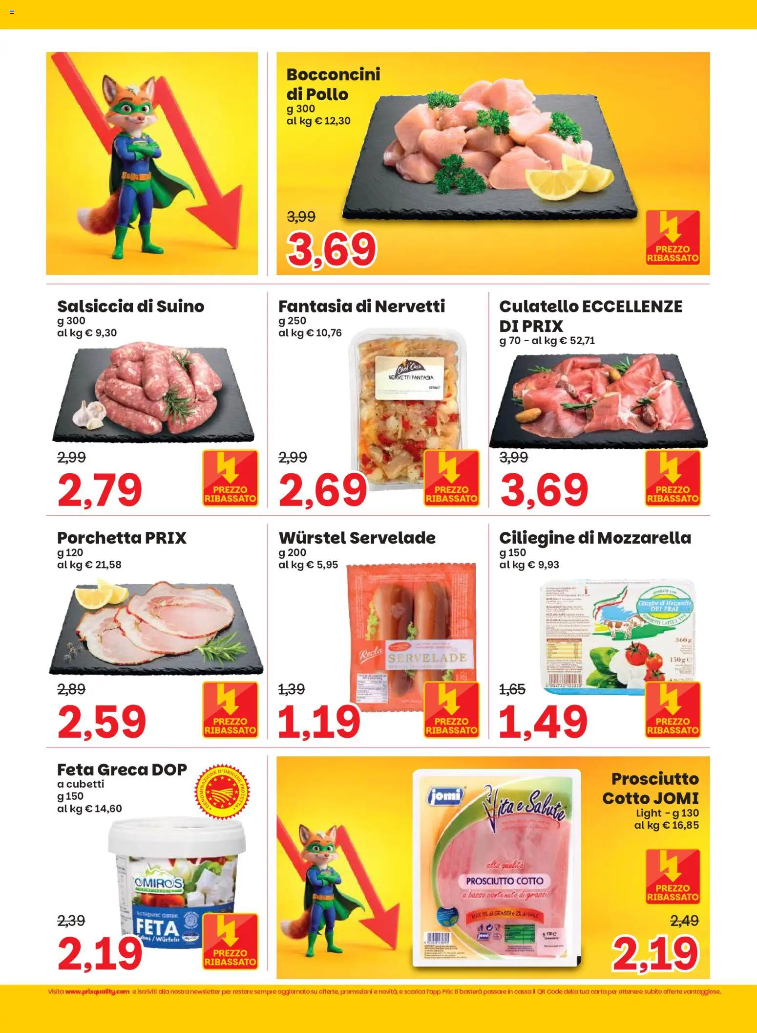 Volantino Prix del 01/09/2026 | Pagina: 2 | Prodotti: Porchetta, Suino, Mozzarella, Salsiccia