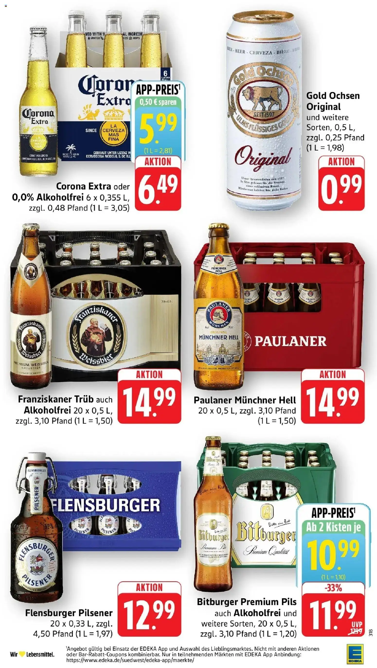 Edeka Prospekt Ulm-Lehr – gültig ab 01.06.2026 | Seite: 31 | Produkte: Bitburger, Franziskaner, Bier, Weißbier