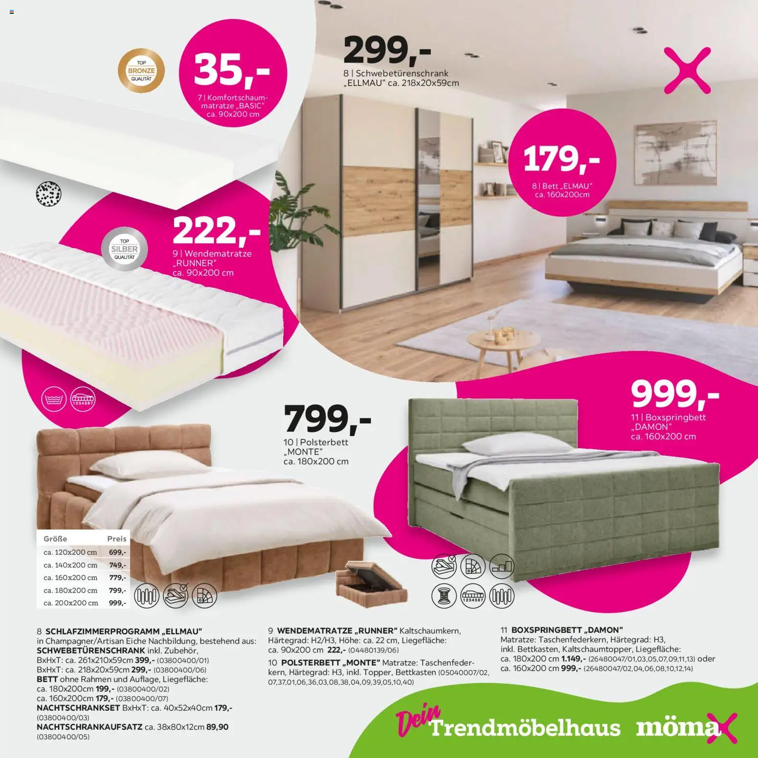 Mömax Prospekt – gültig ab 19.10.2026 | Seite: 5 | Produkte: Bett, Matratze, Schwebetürenschrank, Boxspringbett