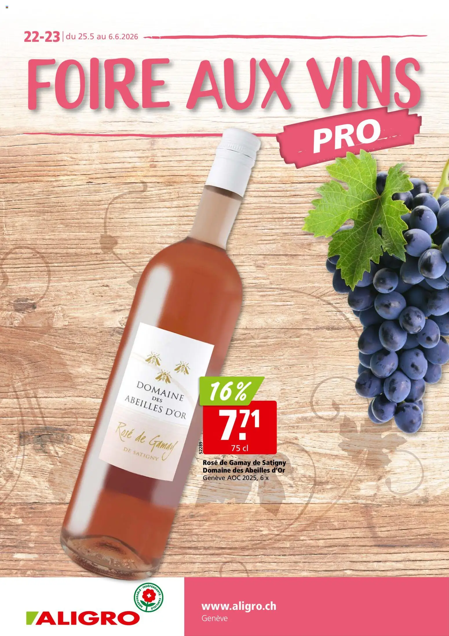 Aligro aktionen Weinfestival Genève – gültig ab 25.05.2026 | Seite: 1