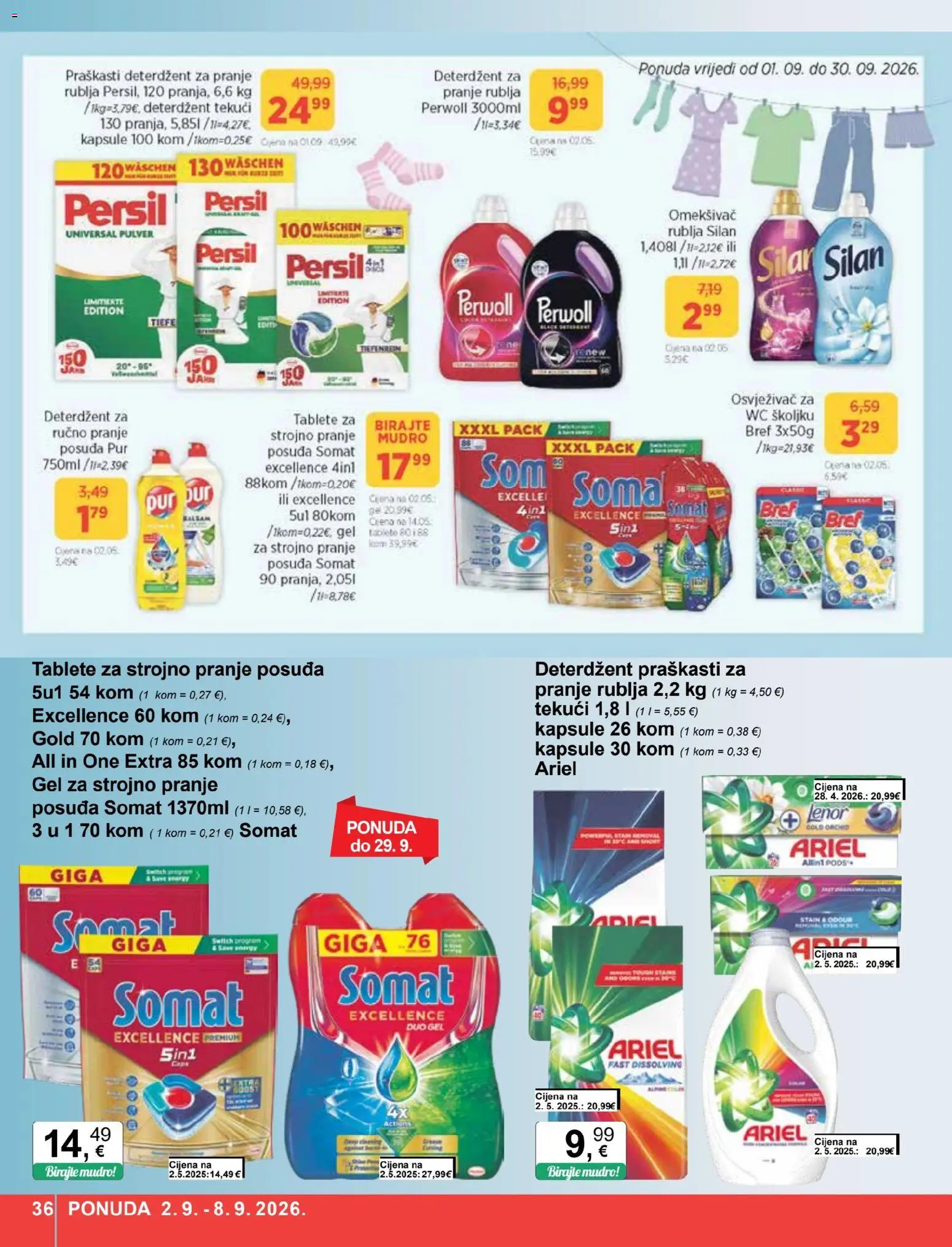 KTC katalog | vrijedi od 02.09.2026 | Stranica: 36 | Proizvodi: Omekšivač, Somat, Lenor, Kapsule