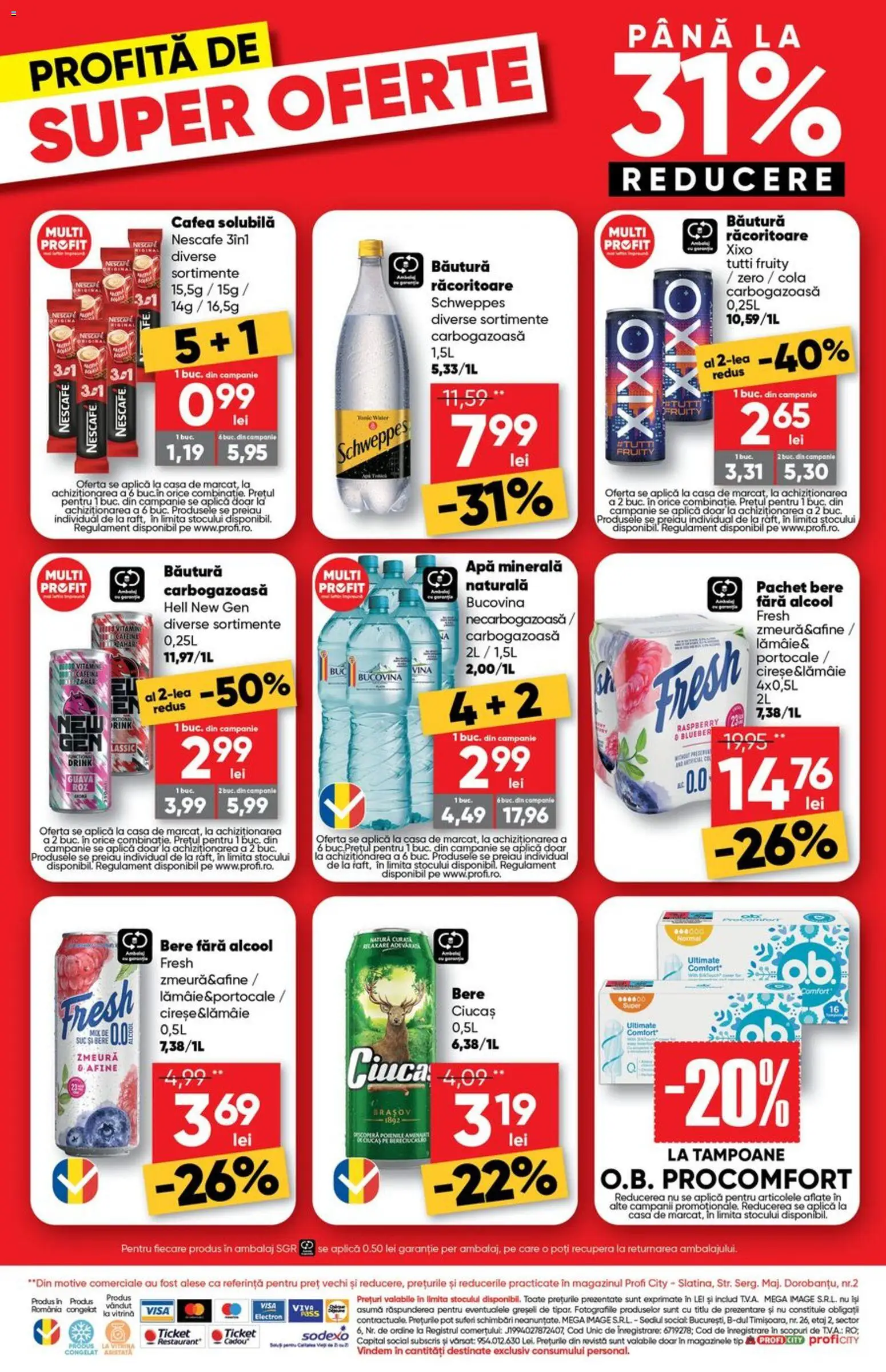 Noul catalog Profi – valabil de la 27.05.2026 | Pagină: 8 | Produse: Zmeură, Yazı tahtası kalemi, Apă, Tampoane