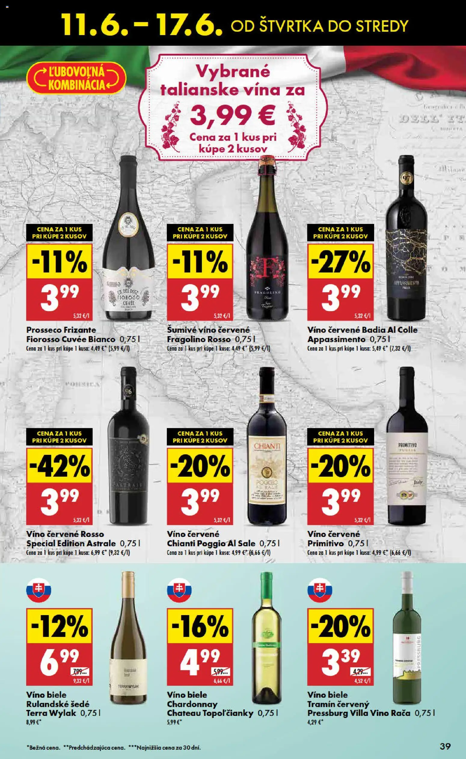Nové Biedronka akcie – leták je platný od 11.06.2026 | Strana: 39 | Produkty: Biele víno, Víno, Červené víno, Šumivé víno