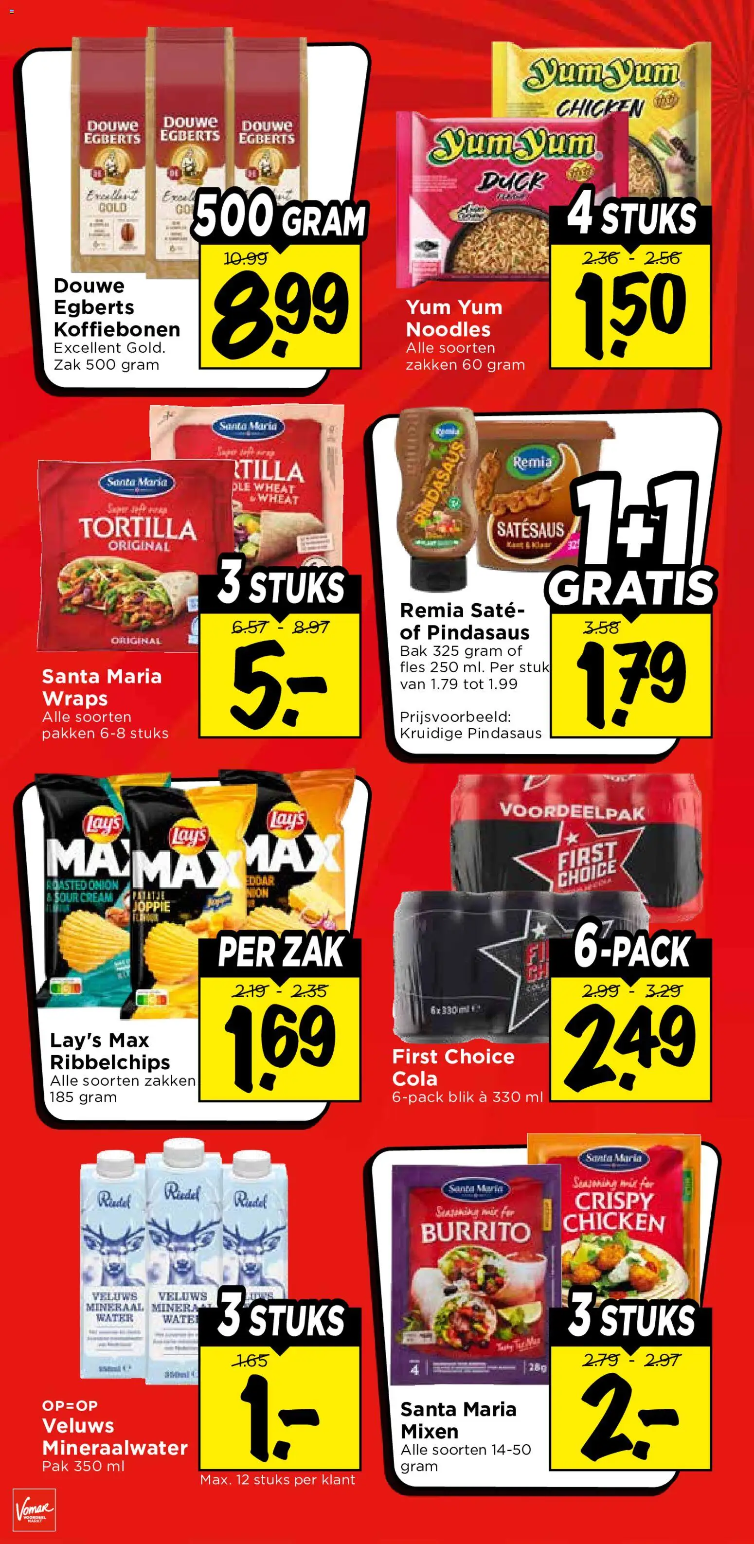 {H1} | Pagina: 24 | Producten: Koffiebonen, Burrito, Tortilla, Mineraalwater