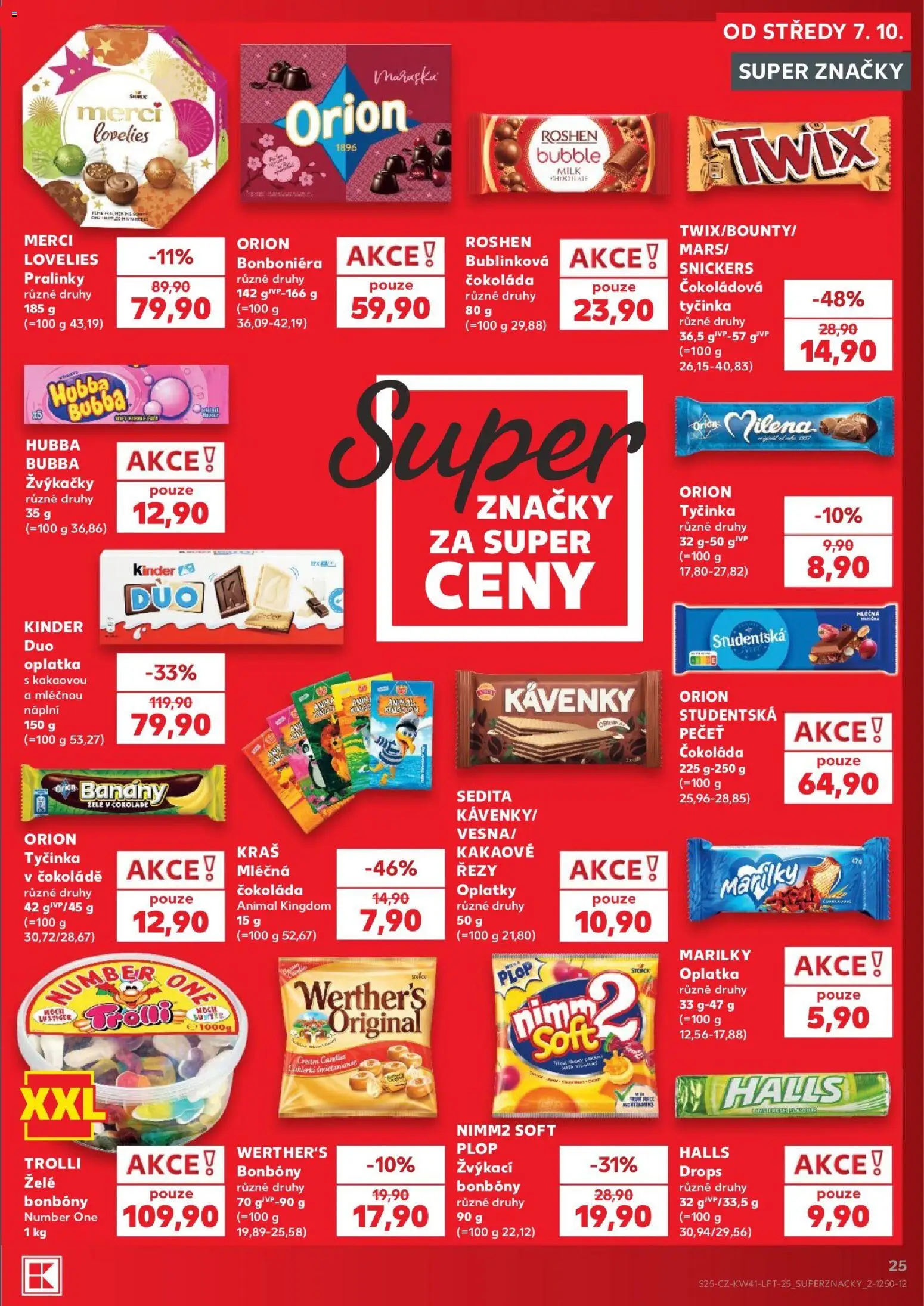 Kaufland leták - Praha 4 od 07.10.2026 | Strana: 25 | Produkty: Banány, Bonbóny, Merci, Čokoládová tyčinka