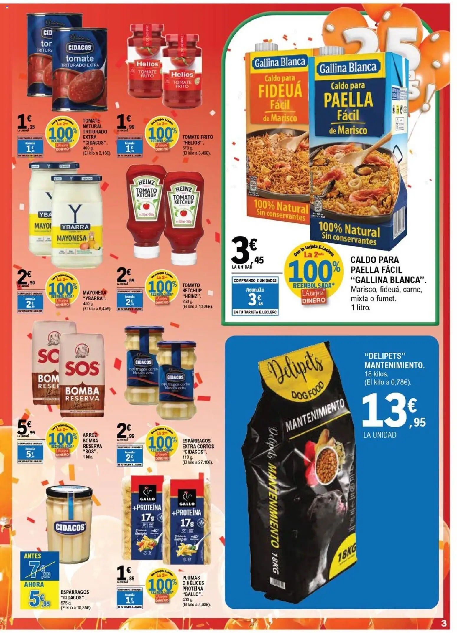 E.Leclerc folleto Salamanca │ válido desde el 15/07/2026 | Página: 3 | Productos: Arroz, Νερό καρύδας, Οθόνη προβολής, Tomate triturado