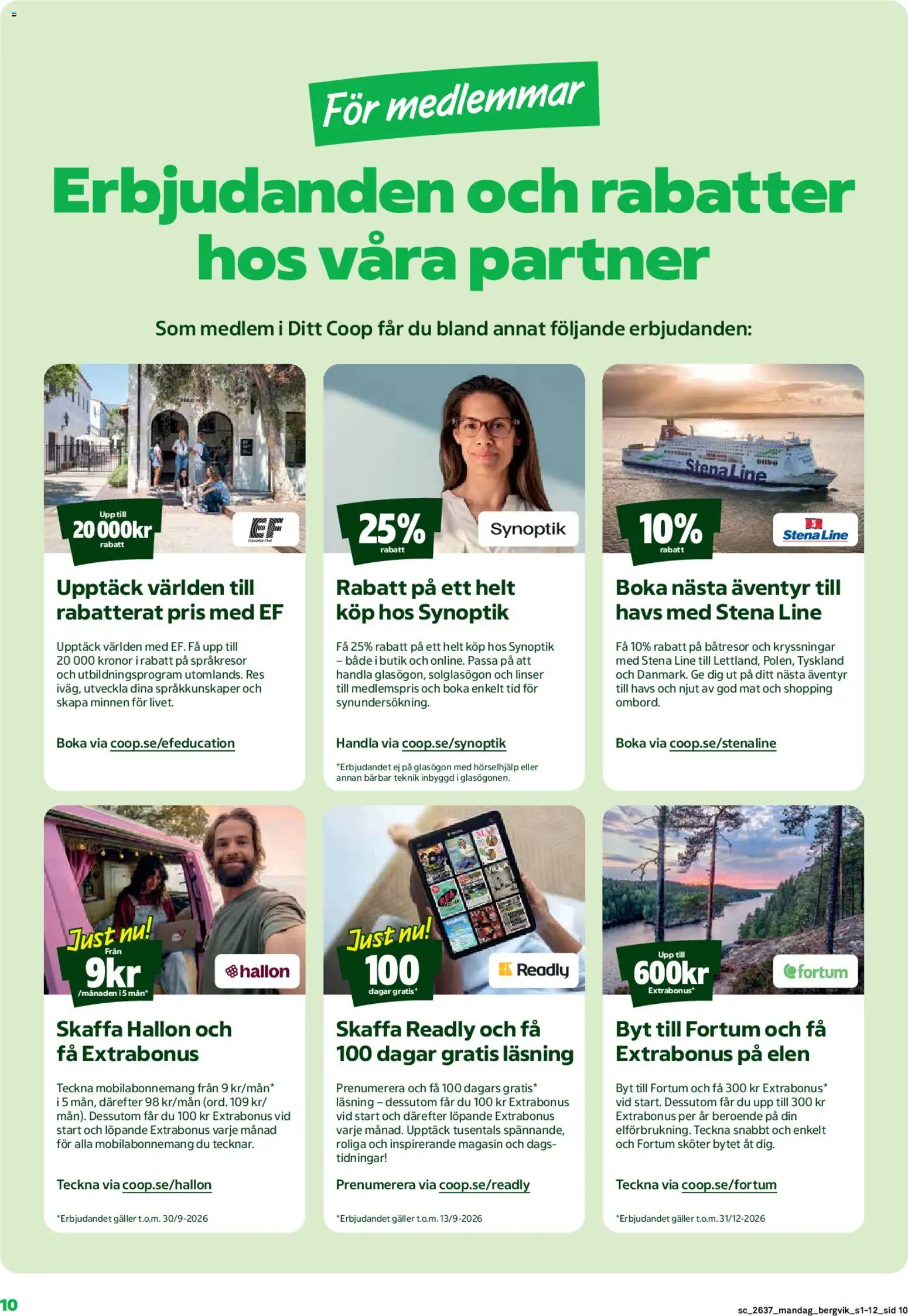 Stora Coop reklamblad aktuell från 07/09/2026 | Sida: 10 | Produkter: Linser, Galler, Solglasögon, Hallon