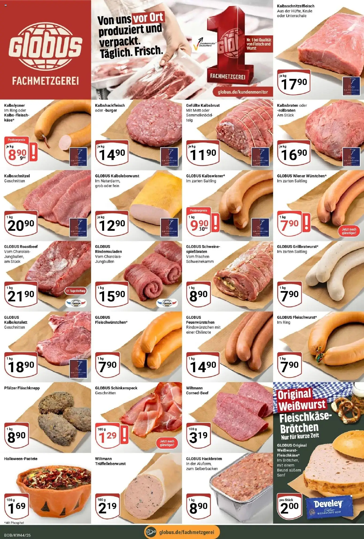 Globus Prospekt Bobenheim-Roxheim (ab 26.10.2026) » Angebote online | Seite: 8 | Produkte: Rinderrouladen, Weißwurst, Wurst, Fleisch