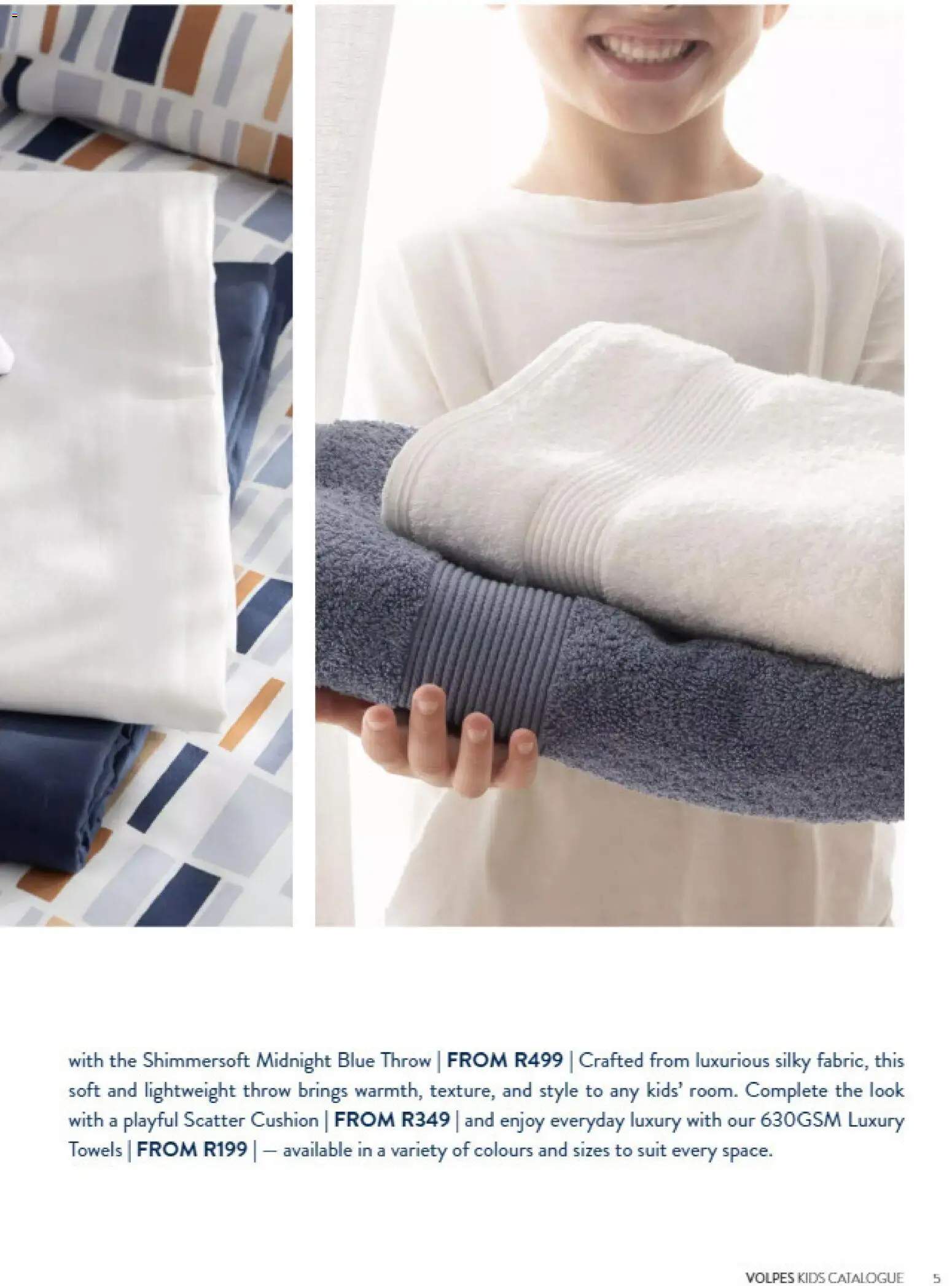 New Volpes catalogue – valid from 01/07/2026 | Page: 5 | Products: Towels, Suit, Cushion