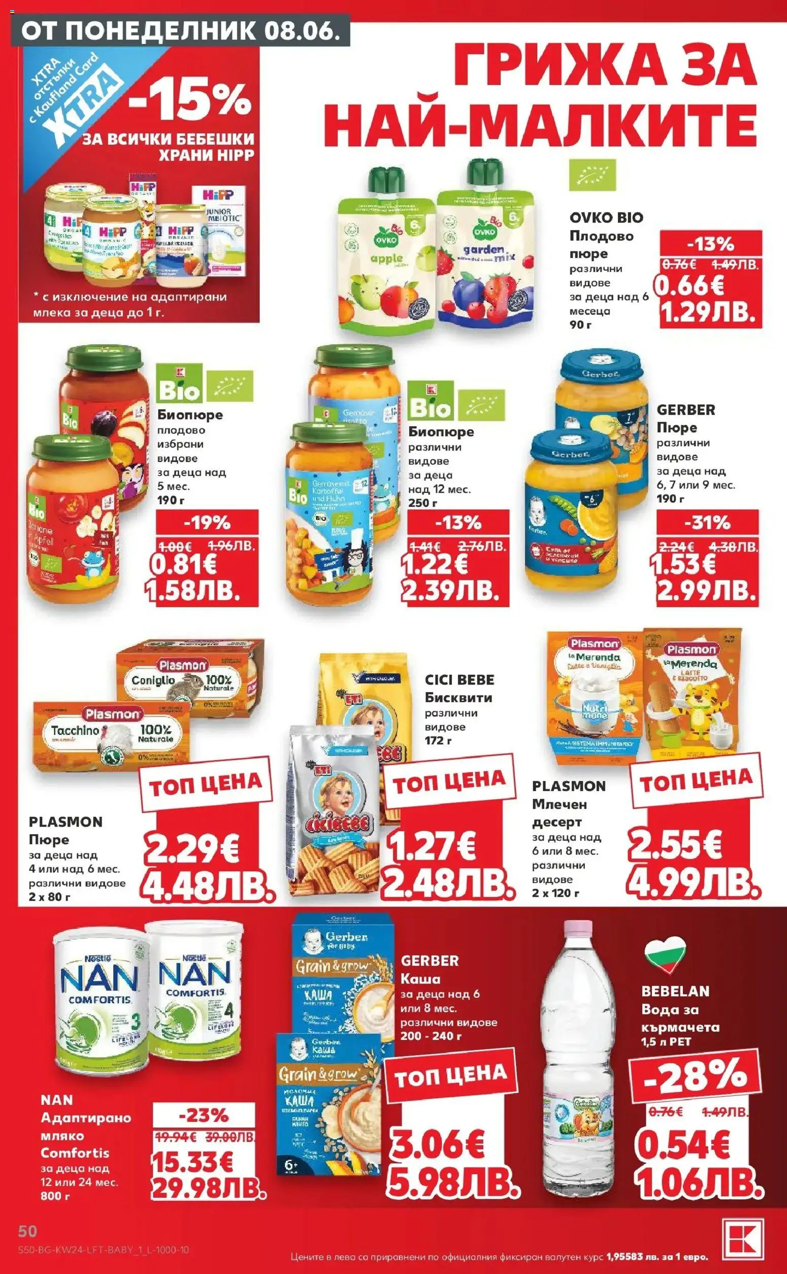 {H1} | Страница: 50 | Продукти: Вода, Мляко, Пюре, Бисквити